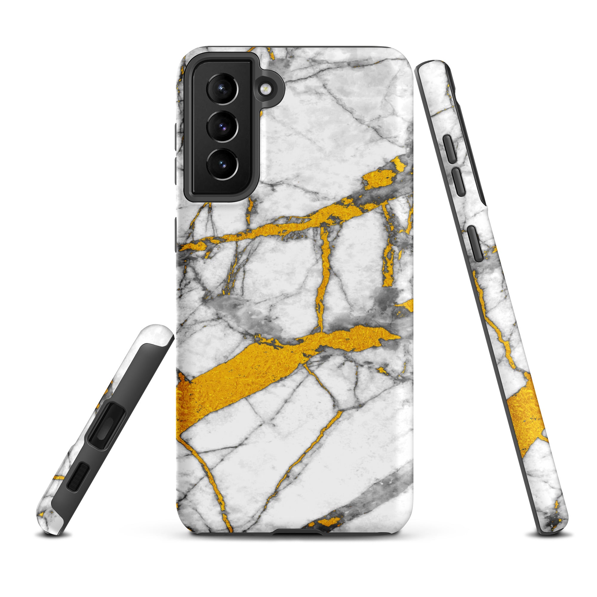 Tough case for Samsung® Marble White and Gold