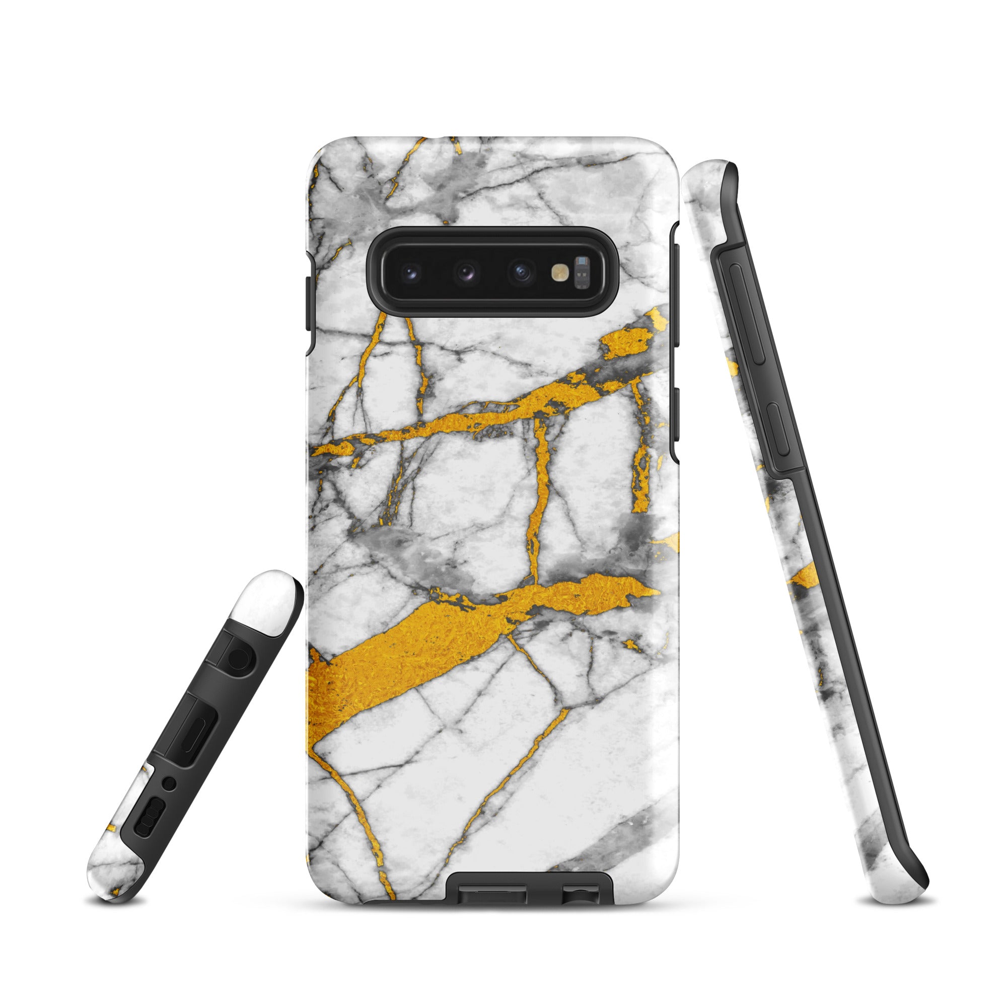 Tough case for Samsung® Marble White and Gold