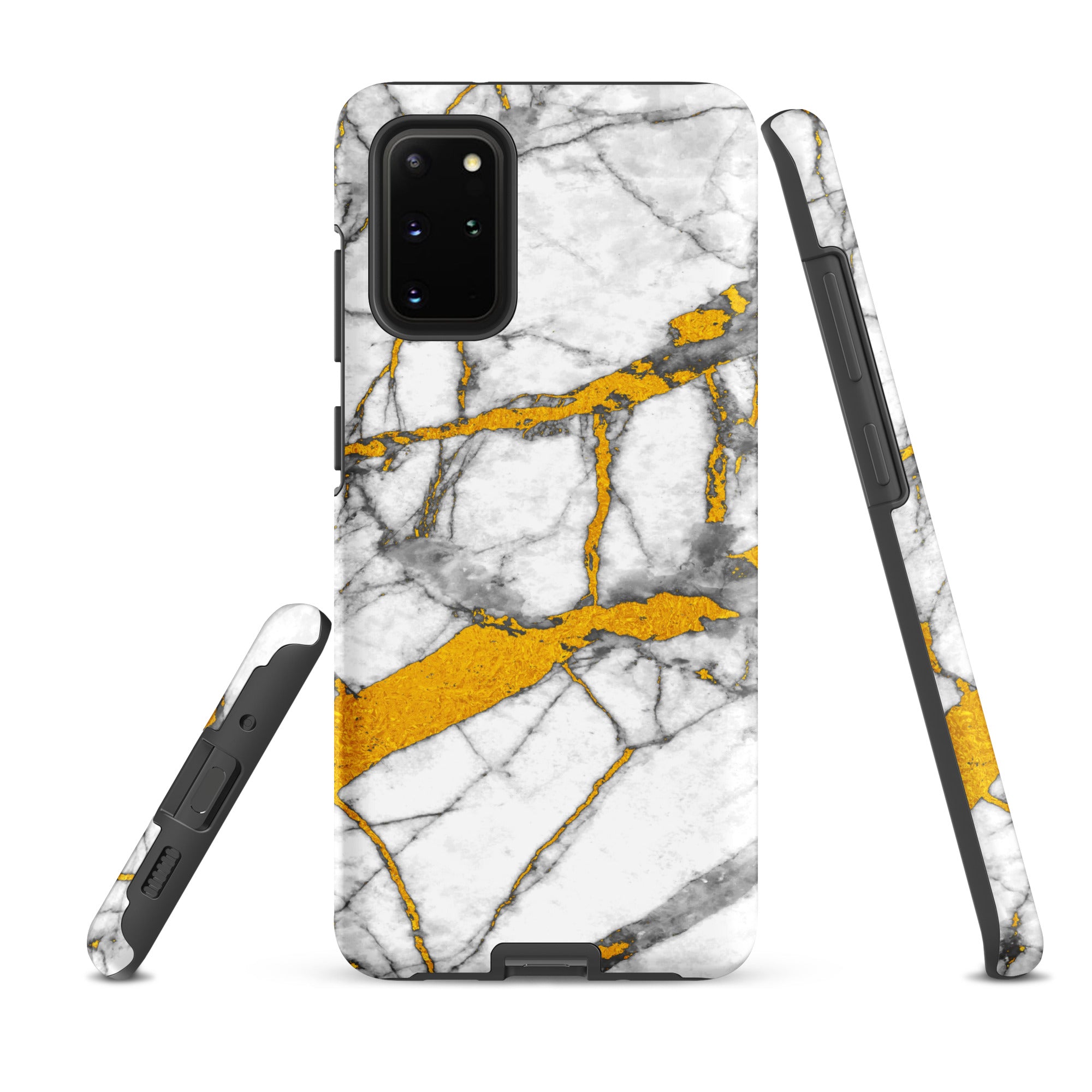 Tough case for Samsung® Marble White and Gold
