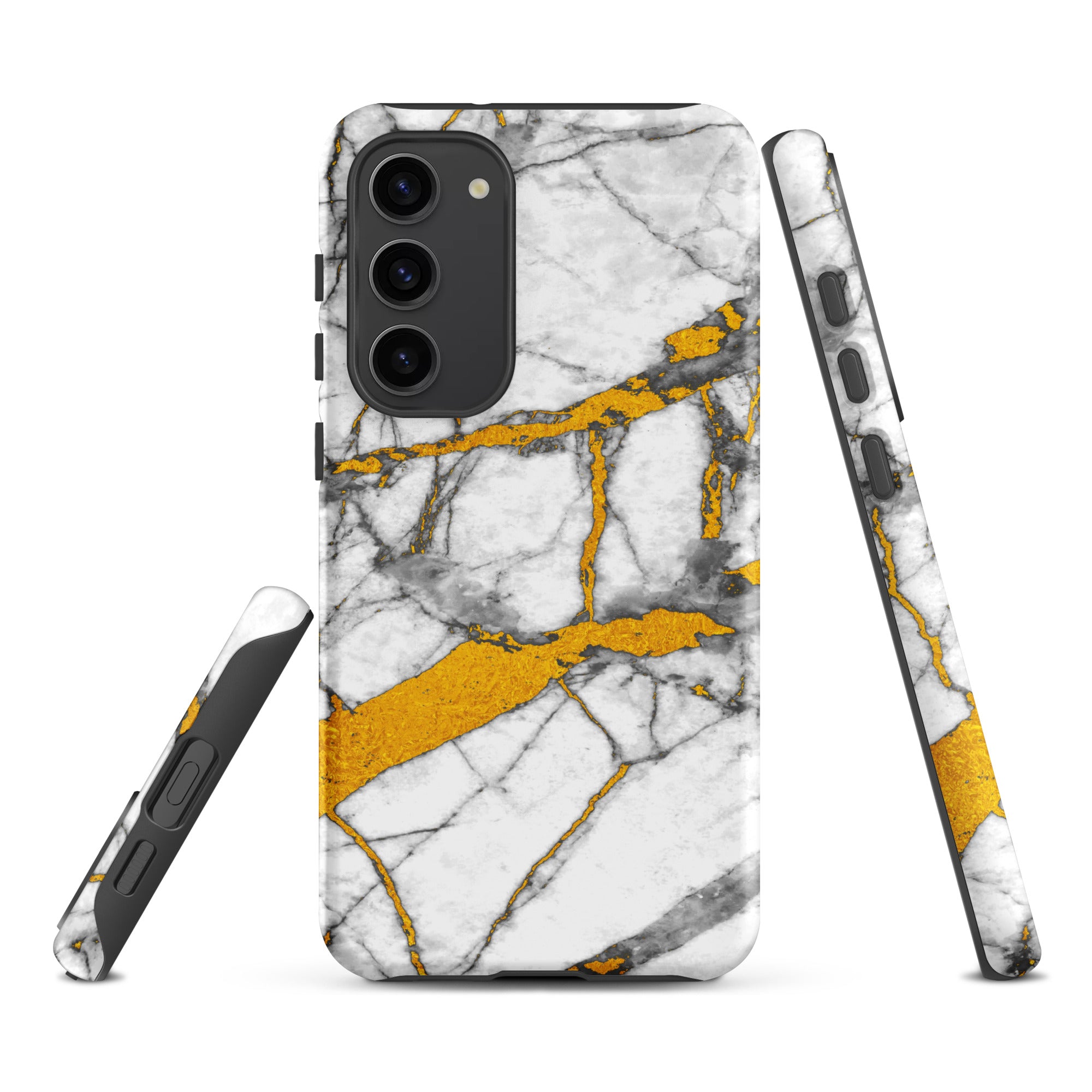 Tough case for Samsung® Marble White and Gold