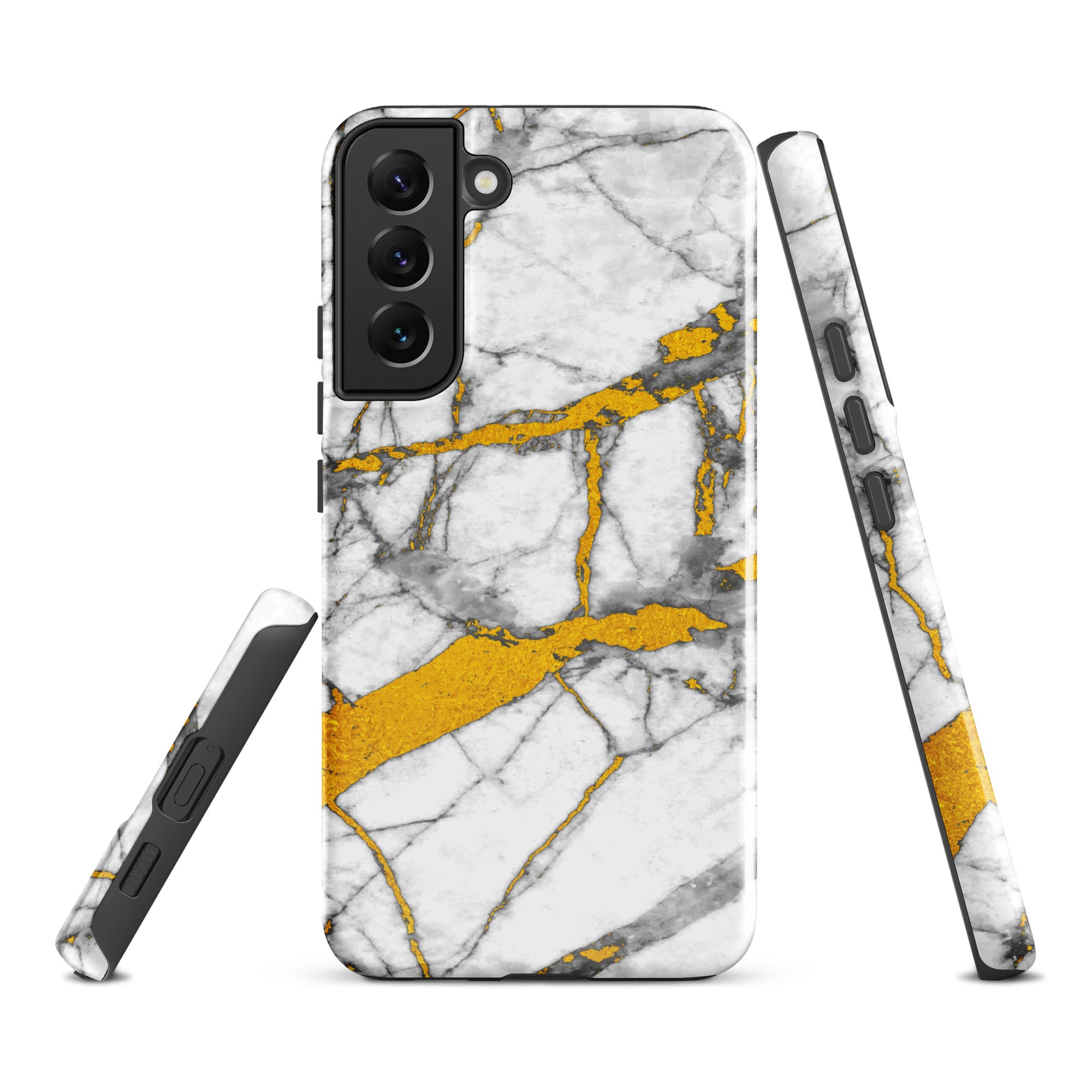Tough case for Samsung® Marble White and Gold