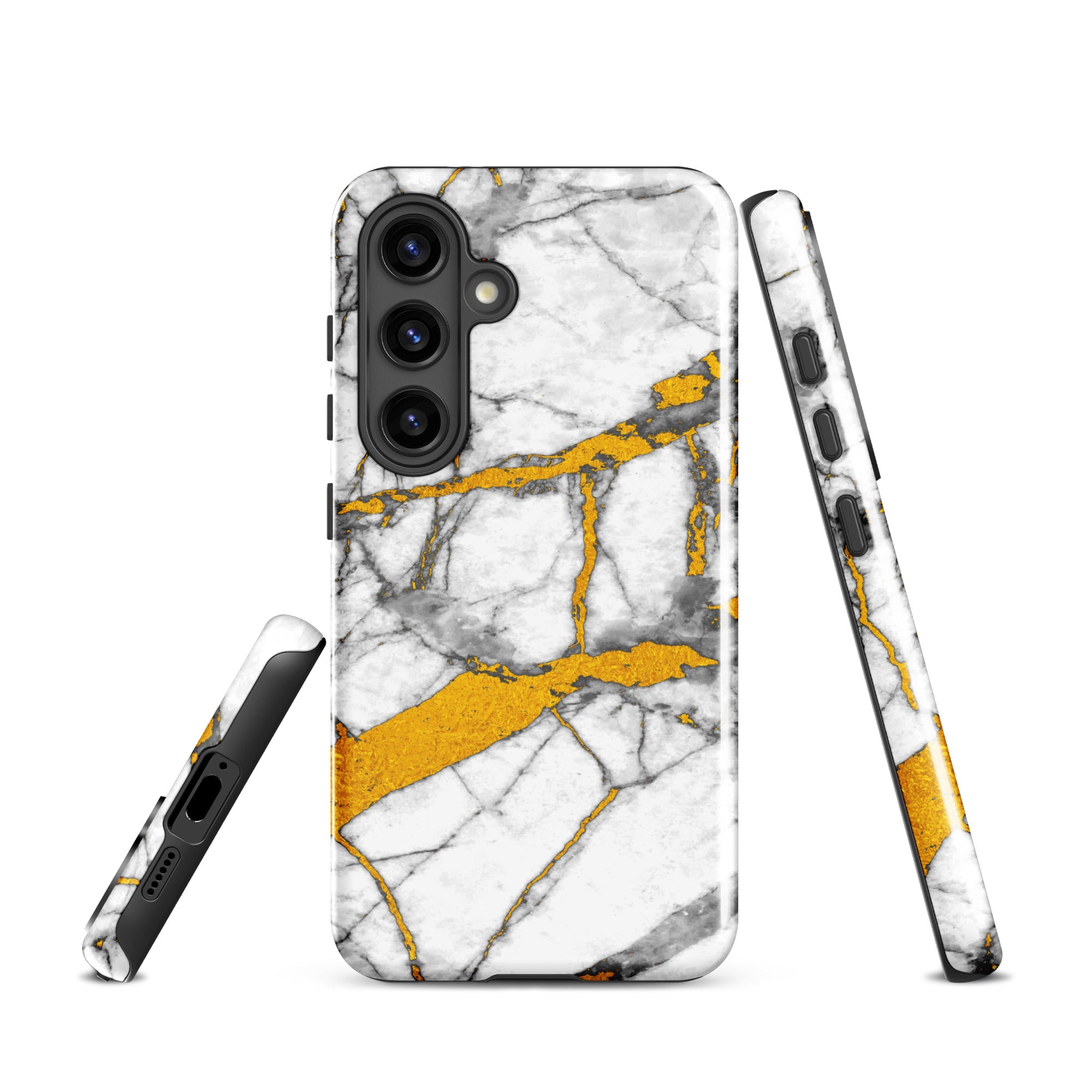 Tough case for Samsung® Marble White and Gold