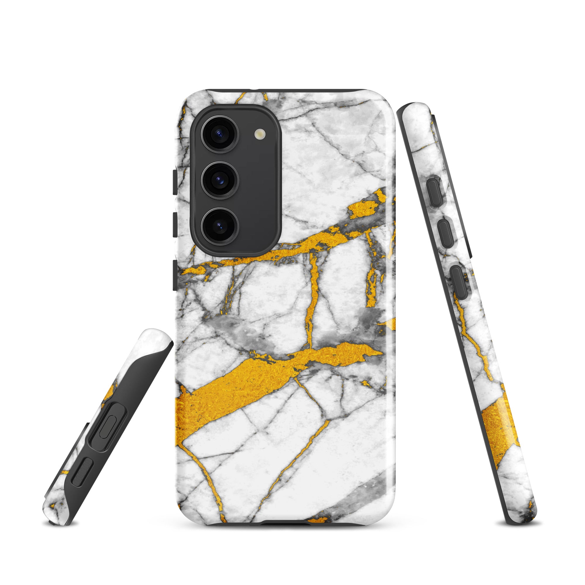 Tough case for Samsung® Marble White and Gold