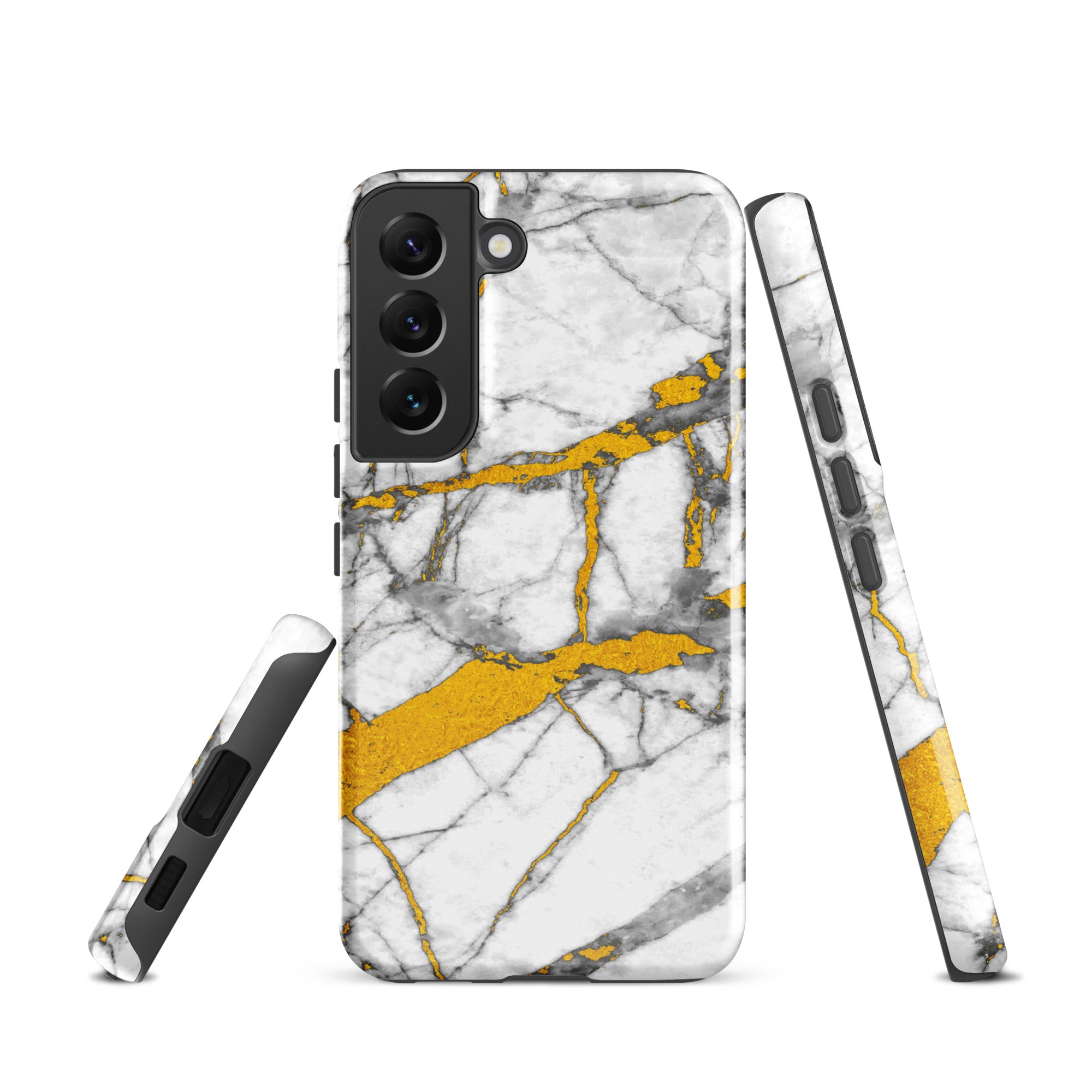 Tough case for Samsung® Marble White and Gold