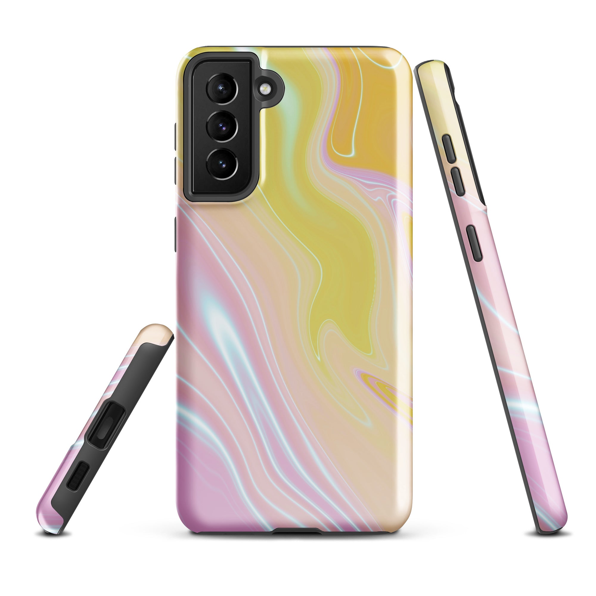 Tough case for Samsung® Marble Yellow and Pink