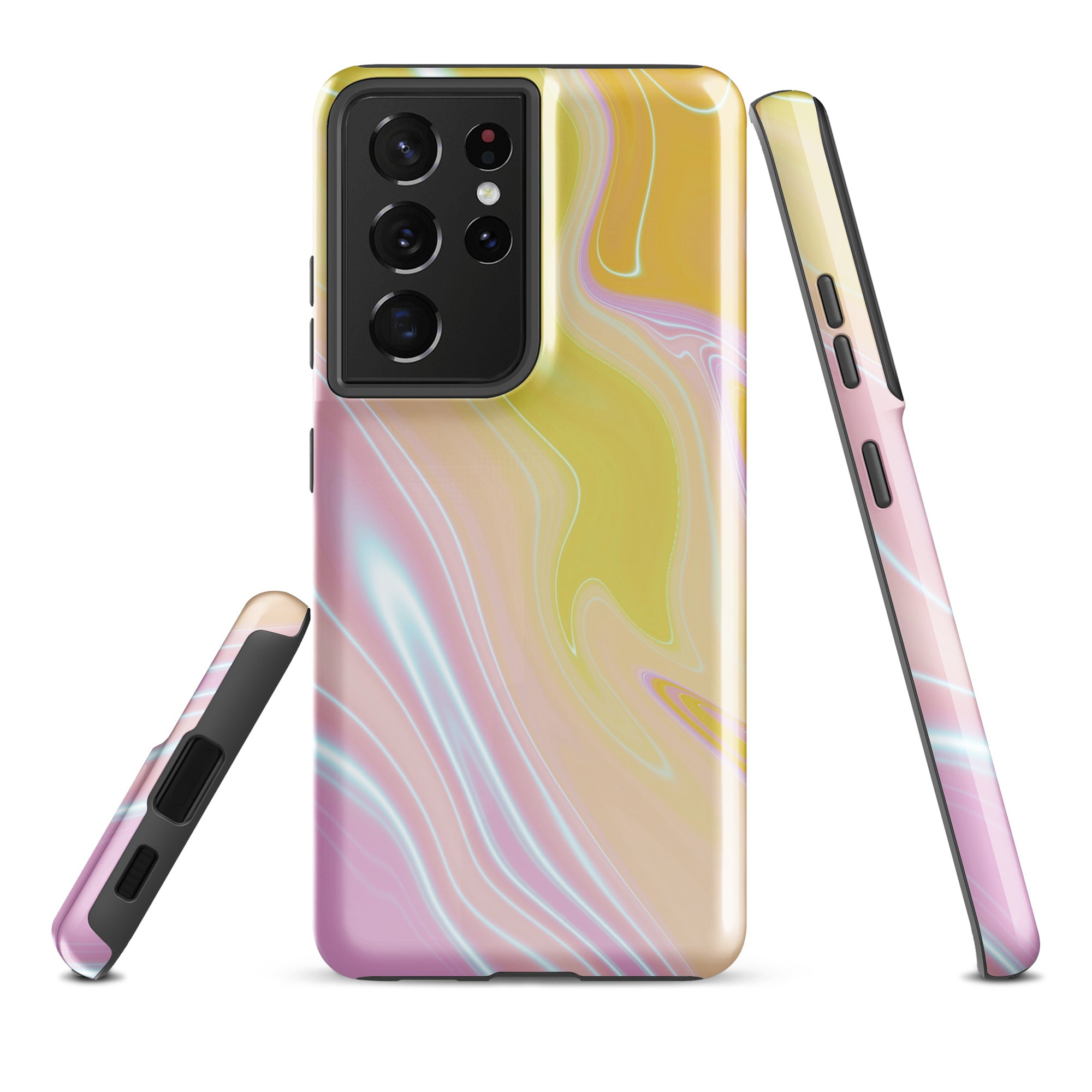 Tough case for Samsung® Marble Yellow and Pink