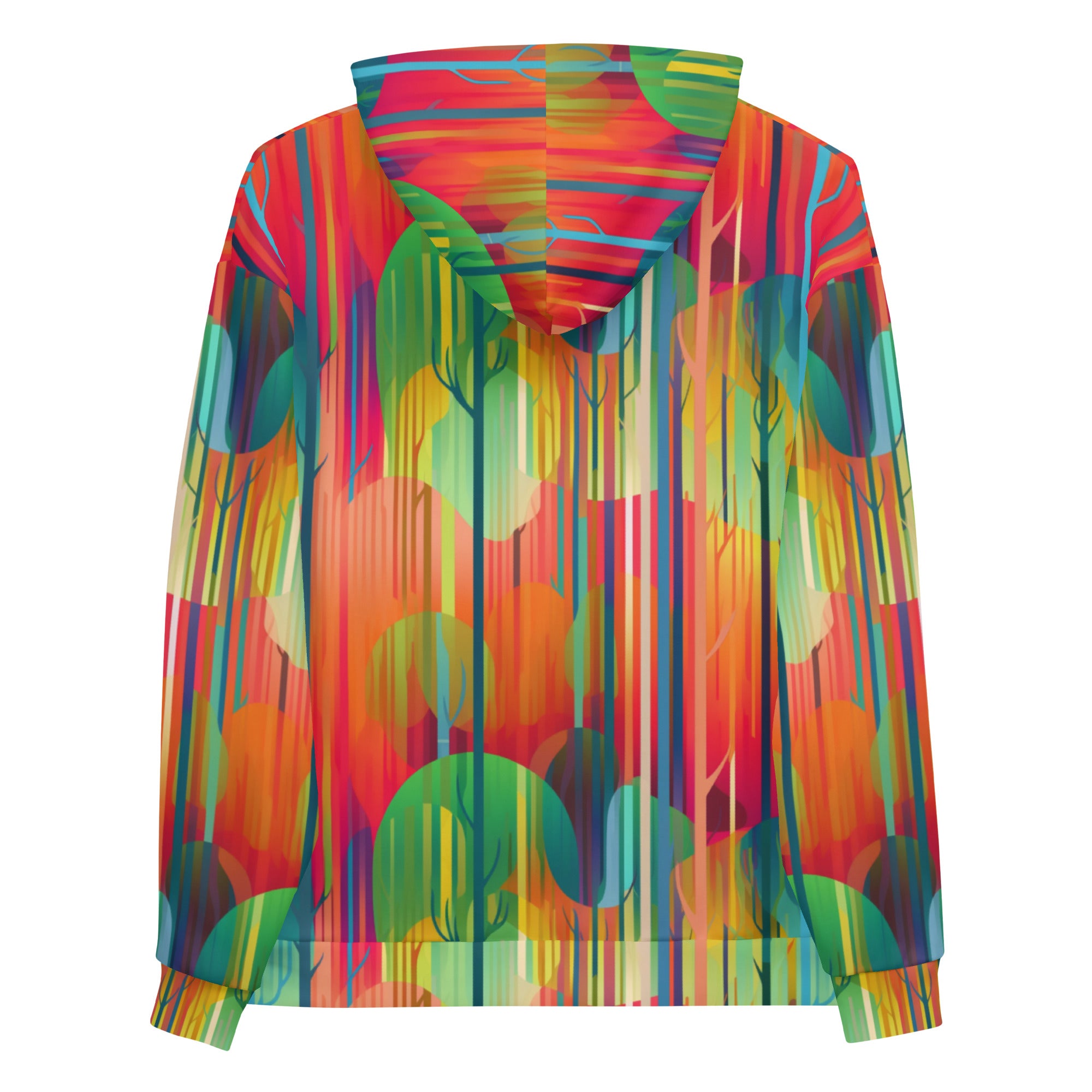 Unisex Hoodie Abstract Rainbow Forest Pattern II