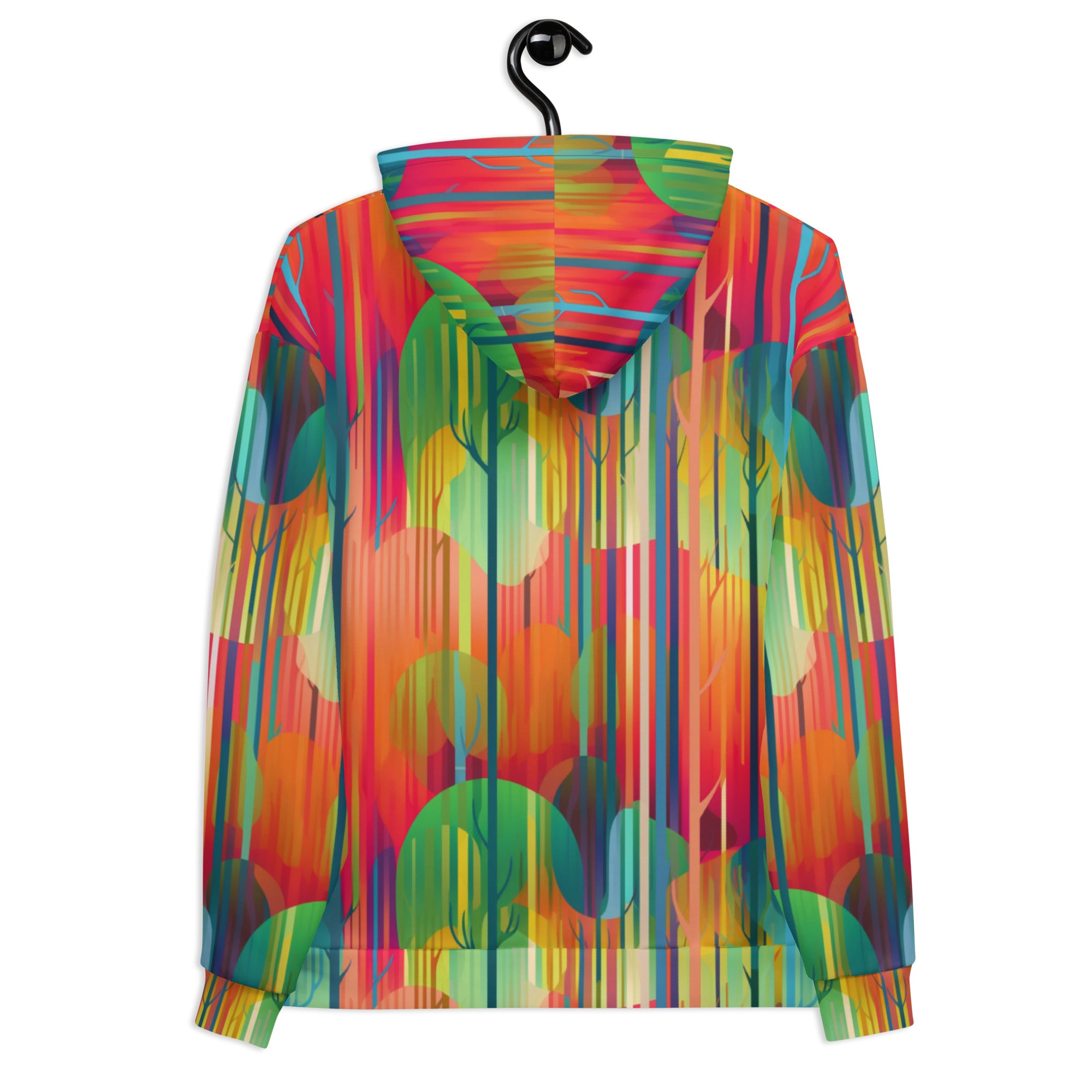 Unisex Hoodie Abstract Rainbow Forest Pattern II