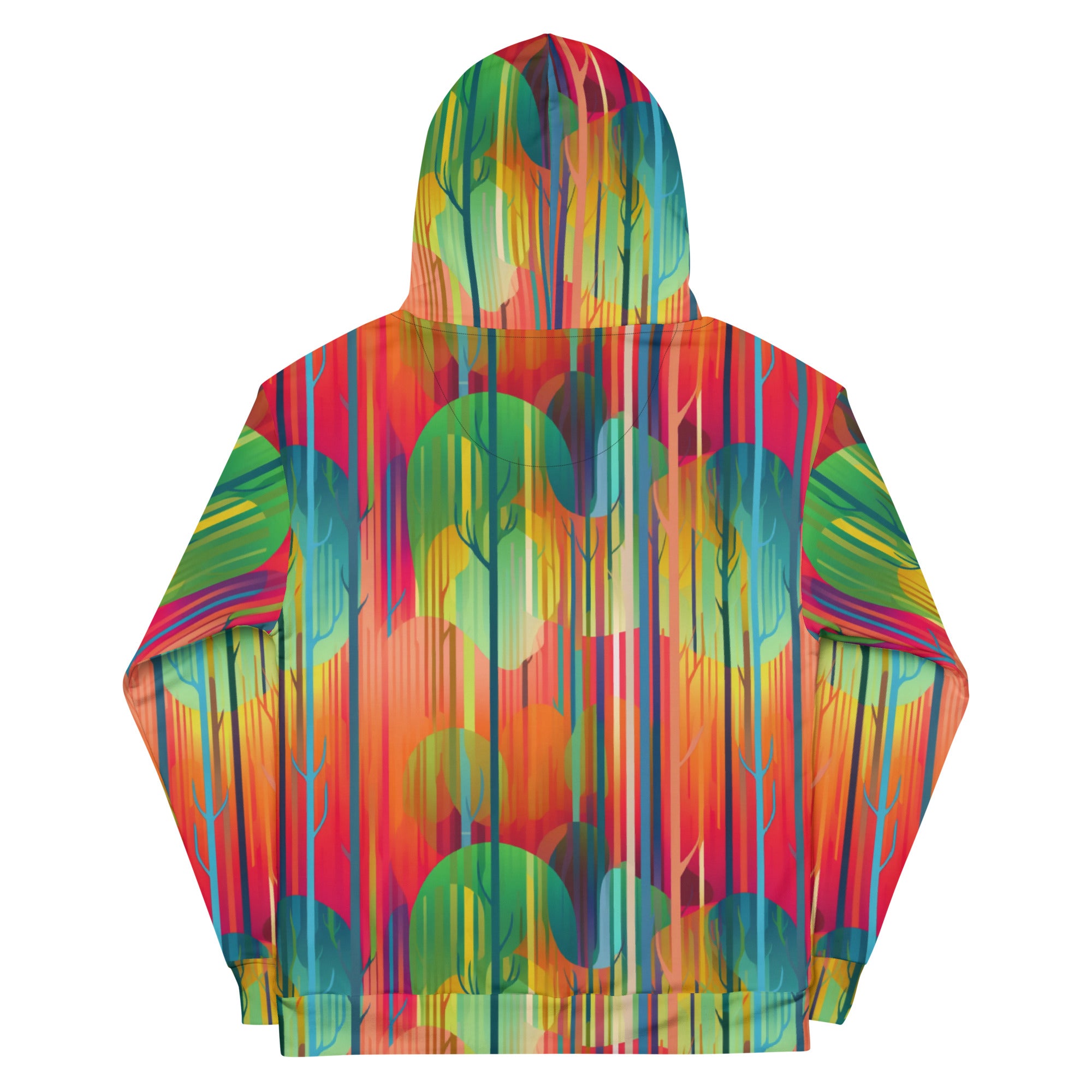 Unisex Hoodie Abstract Rainbow Forest Pattern II