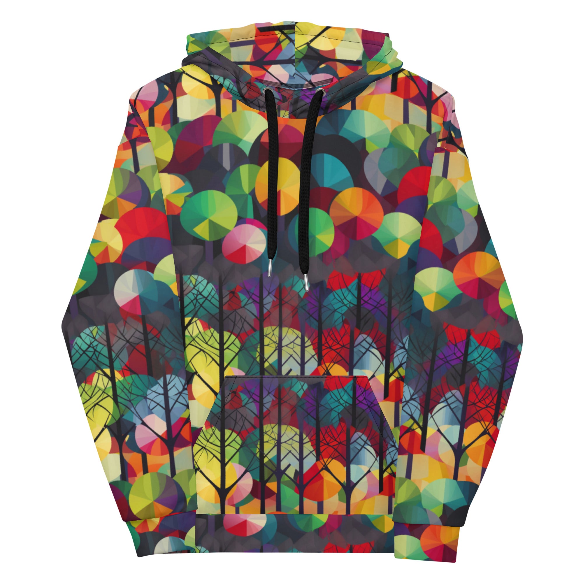 Unisex Hoodie Abstract Rainbow Forest Pattern III