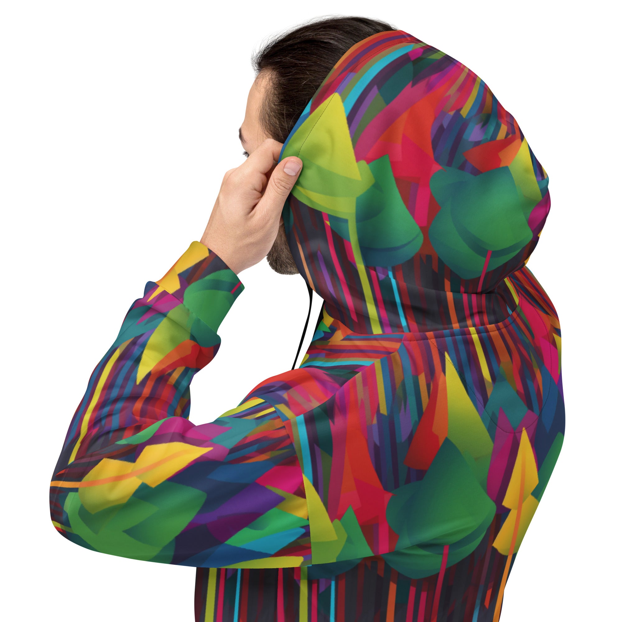 Unisex Hoodie Abstract Rainbow Forest Pattern V