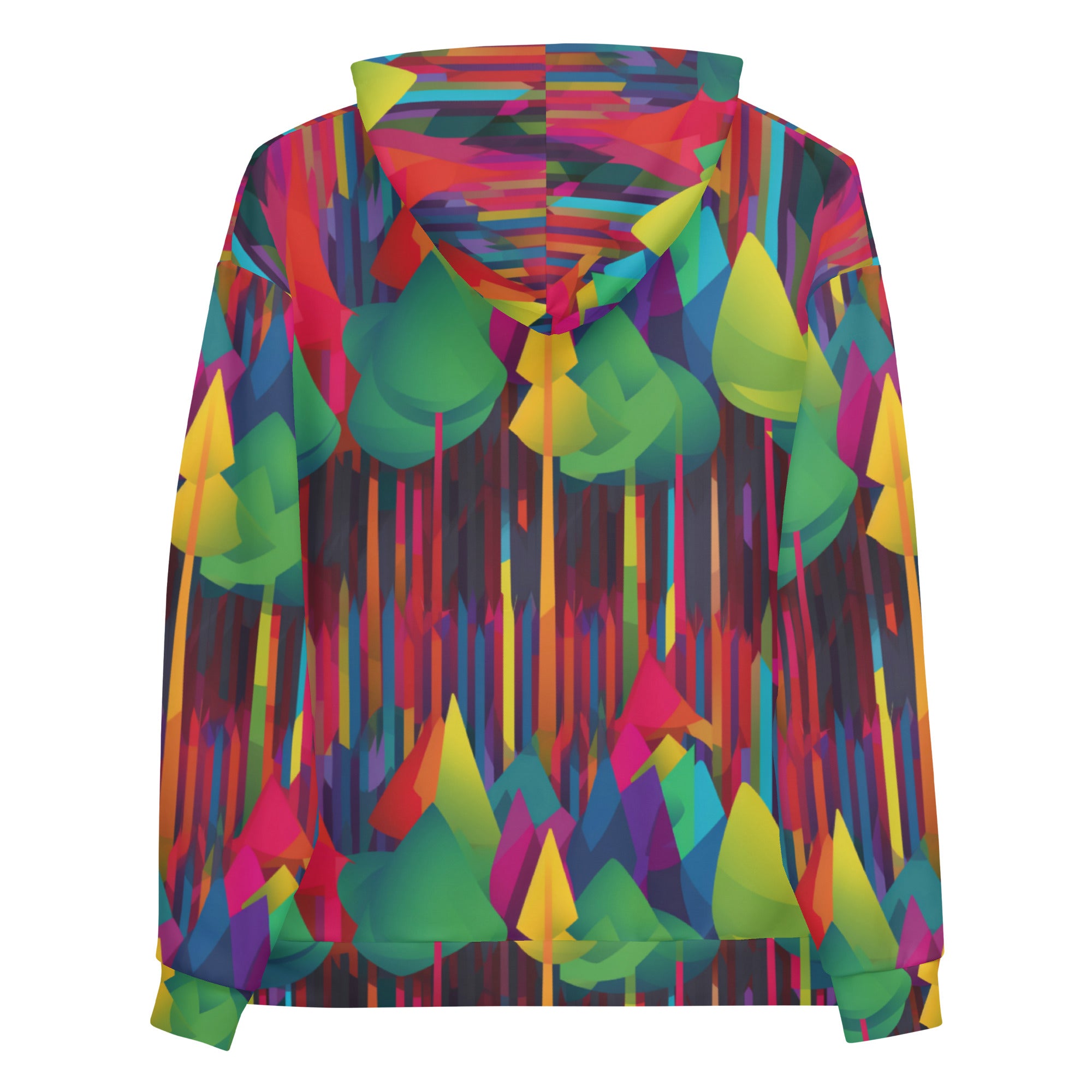 Unisex Hoodie Abstract Rainbow Forest Pattern V