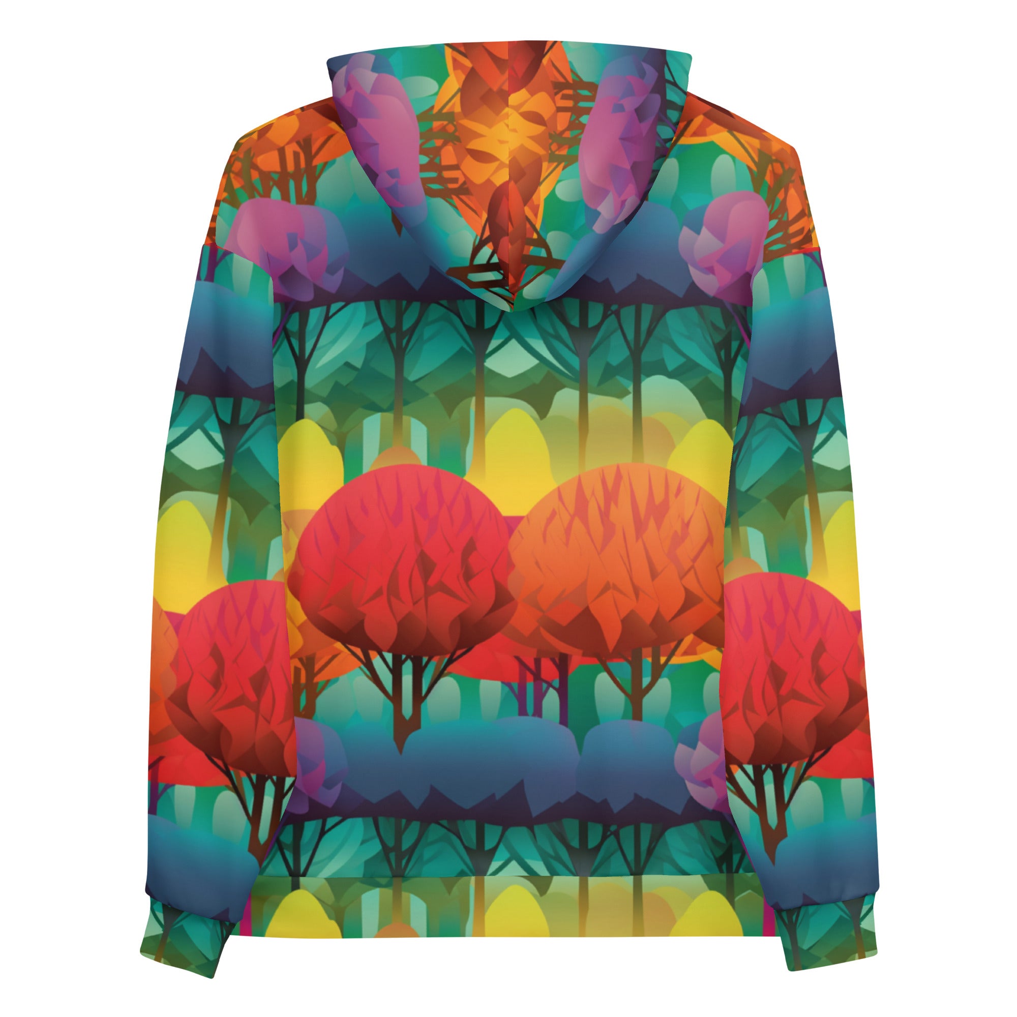 Unisex Hoodie Abstract Rainbow Forest Pattern VI