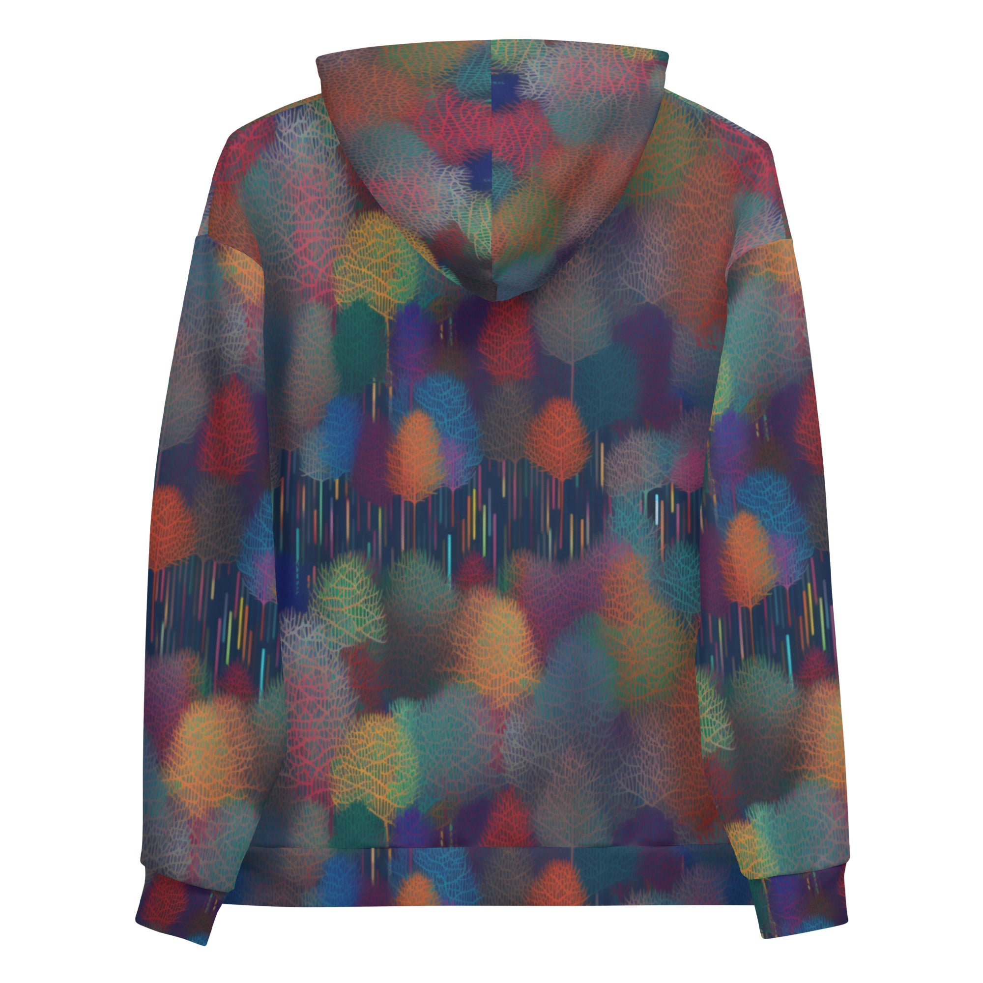 Unisex Hoodie Abstract Rainbow Forest Pattern VII
