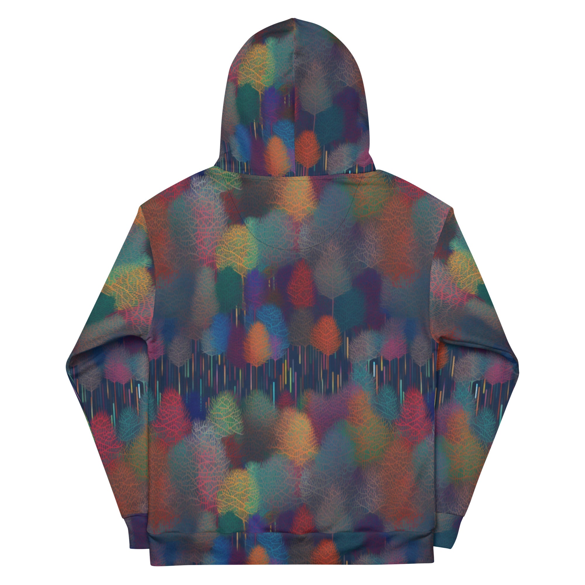 Unisex Hoodie Abstract Rainbow Forest Pattern VII