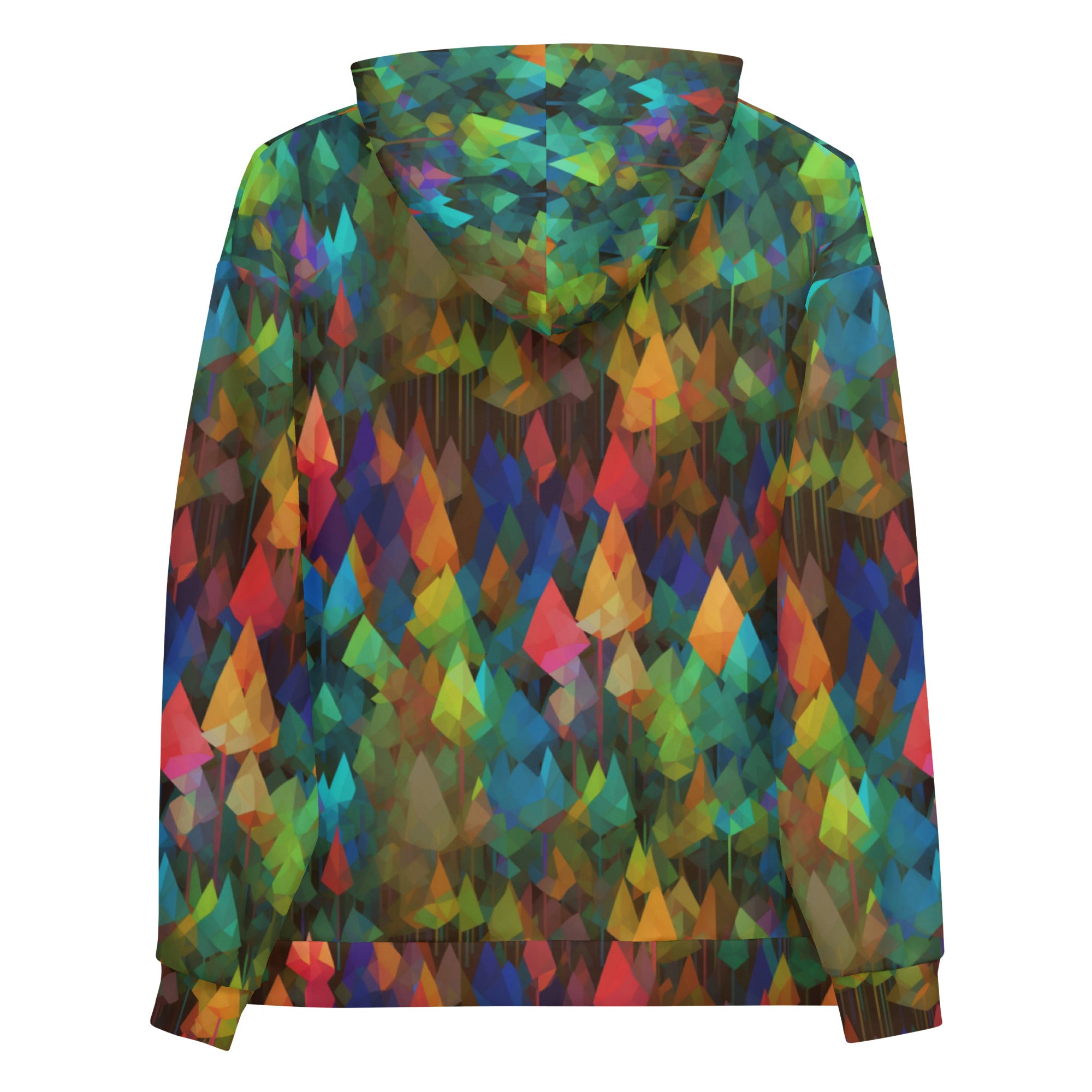 Unisex Hoodie Abstract Rainbow Forest Pattern VIII