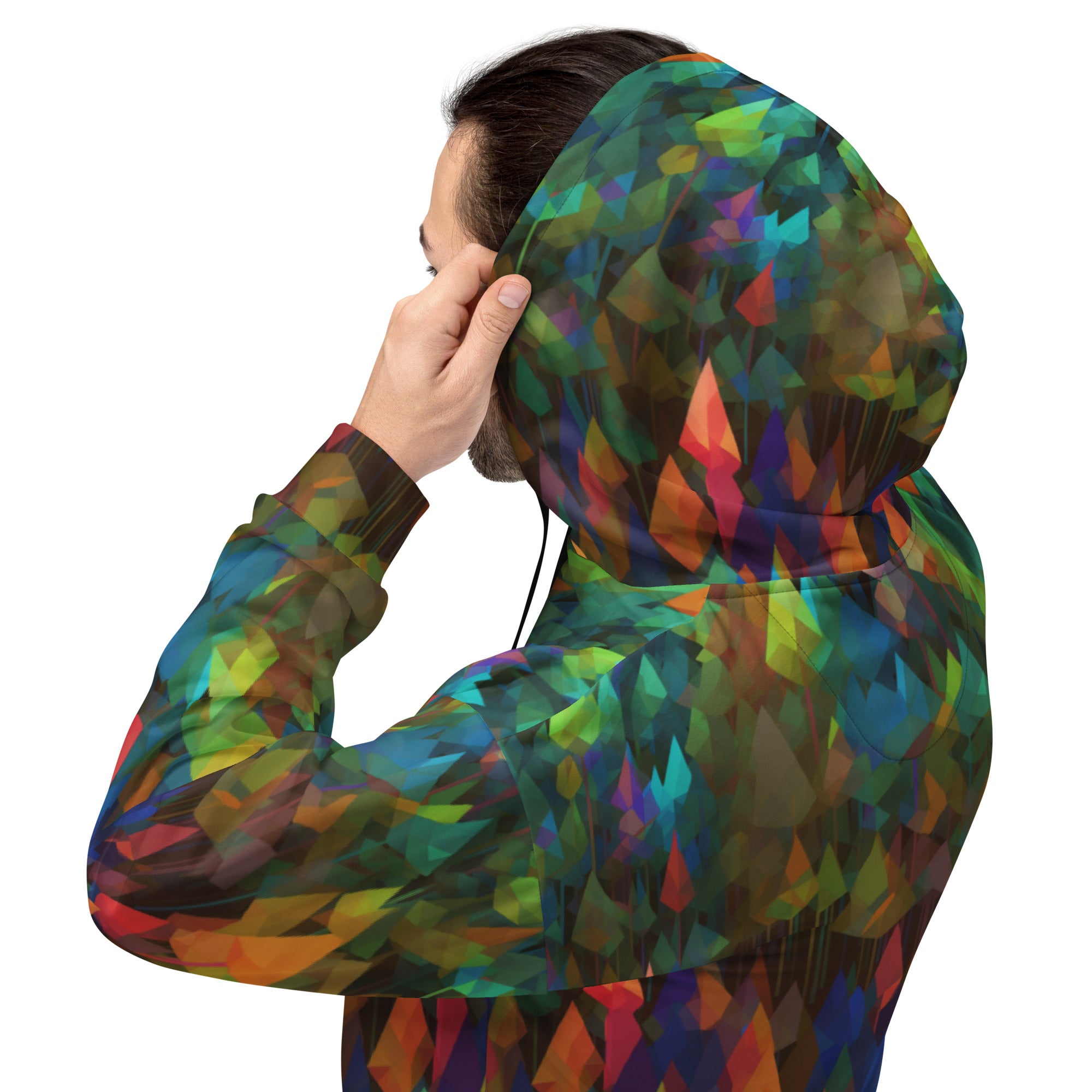 Unisex Hoodie Abstract Rainbow Forest Pattern VIII