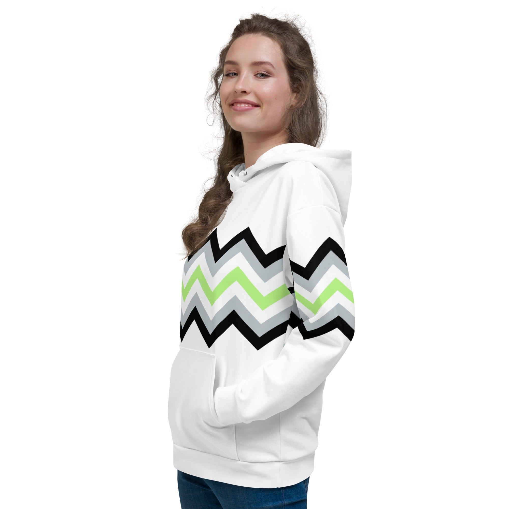 Unisex Hoodie Agender Zigzag Pattern