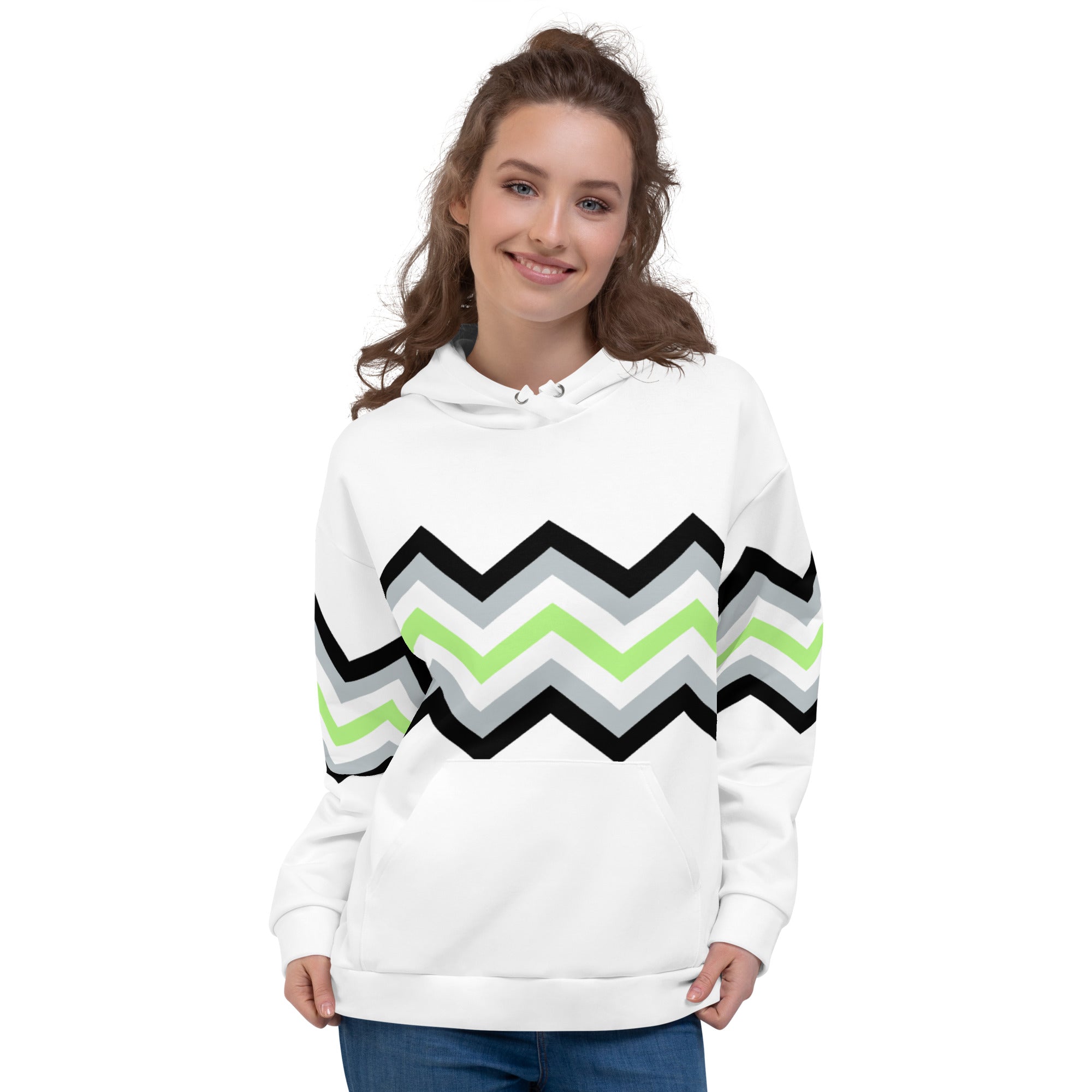 Unisex Hoodie Agender Zigzag Pattern