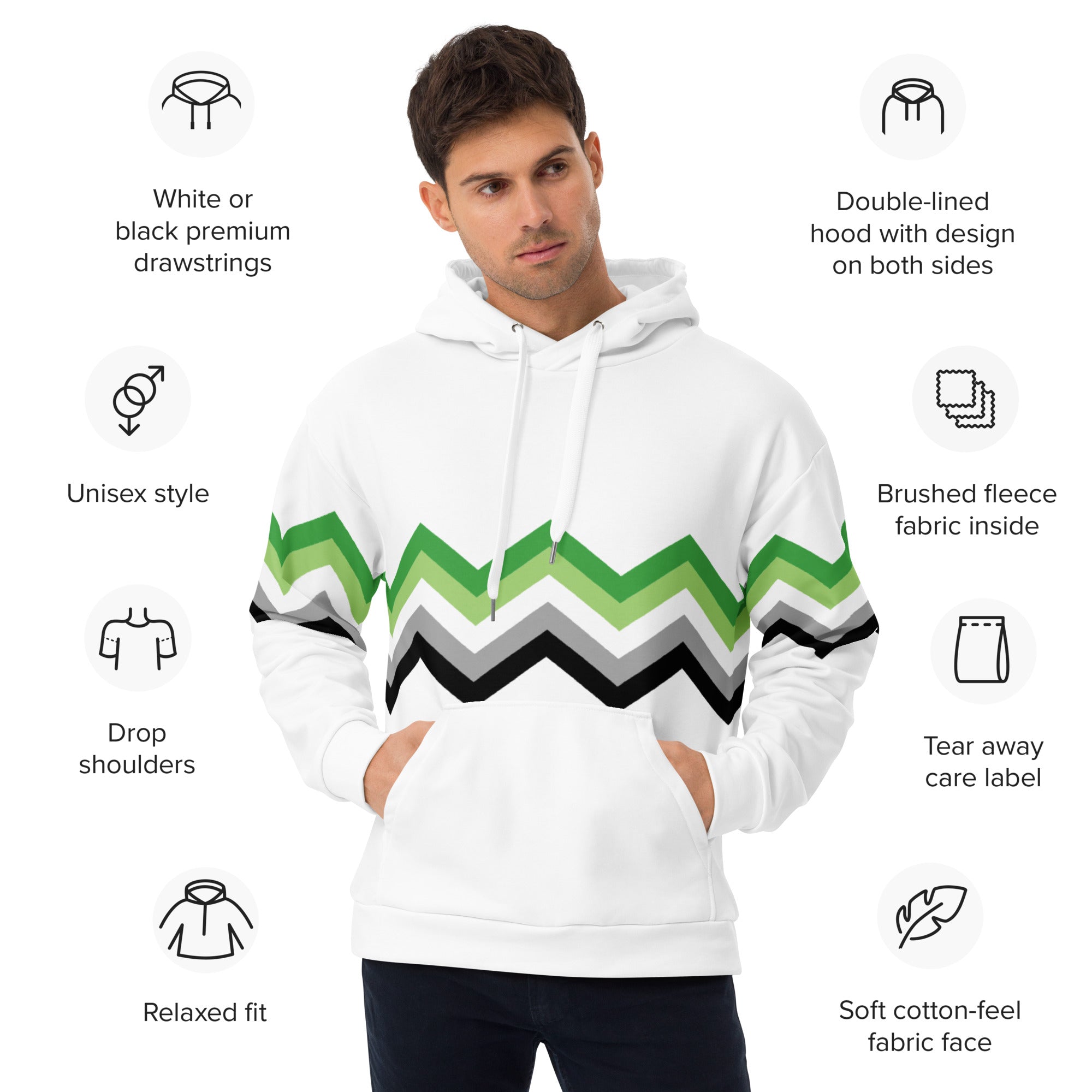 Unisex Hoodie Aromantic Zigzag Pattern