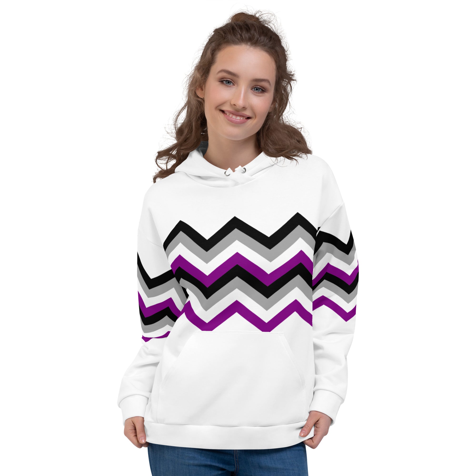 Unisex Hoodie Asexual Zigzag Pattern