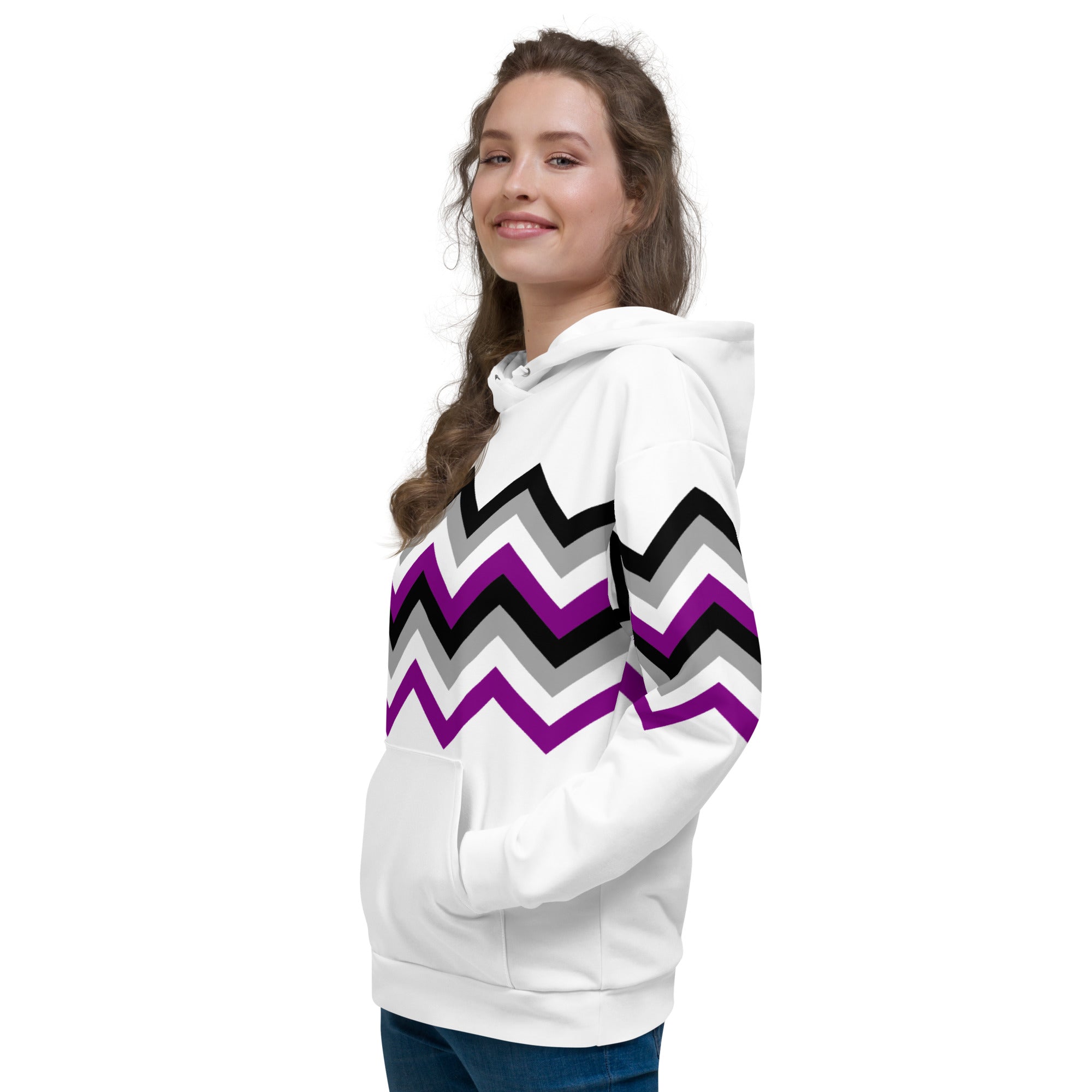 Unisex Hoodie Asexual Zigzag Pattern
