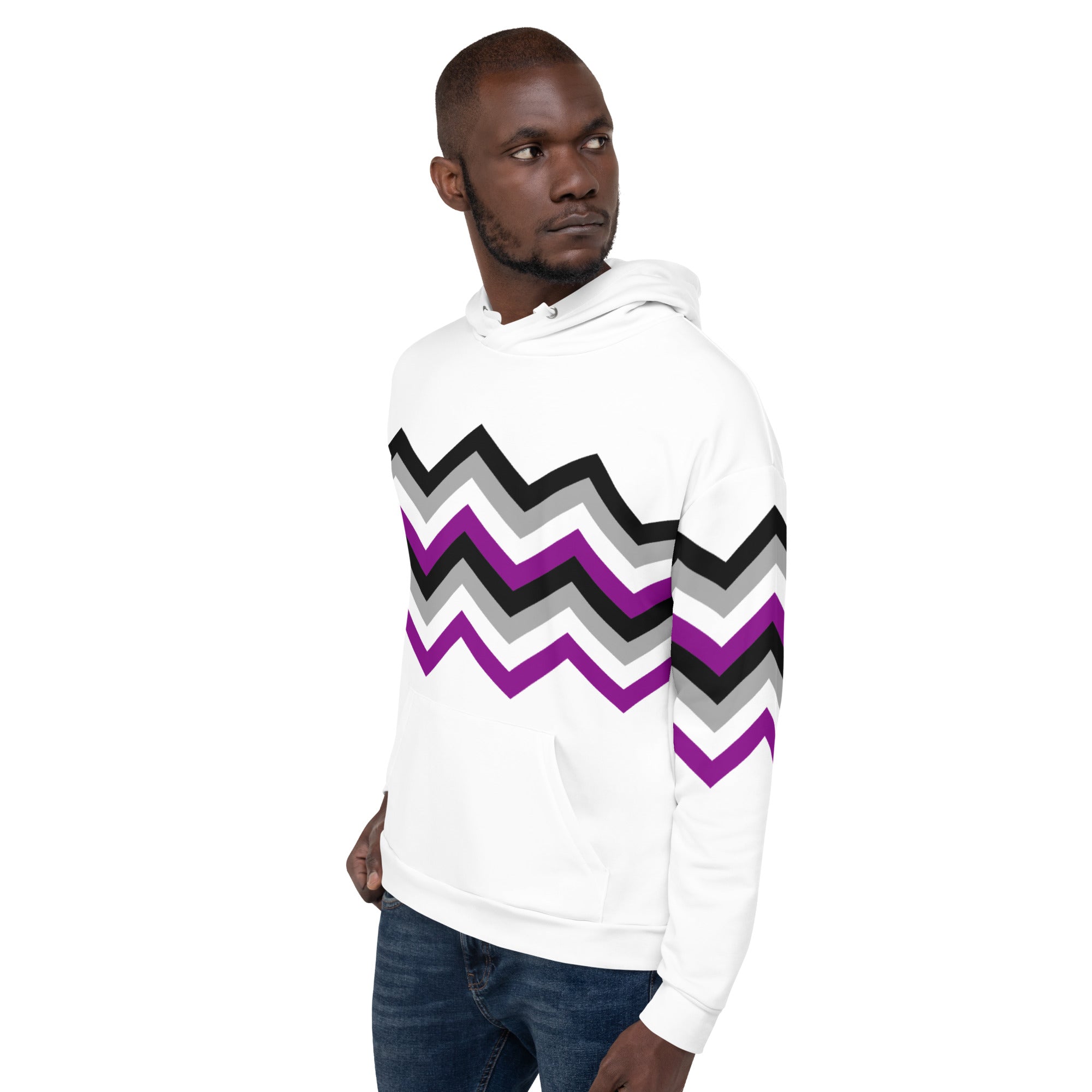 Unisex Hoodie Asexual Zigzag Pattern