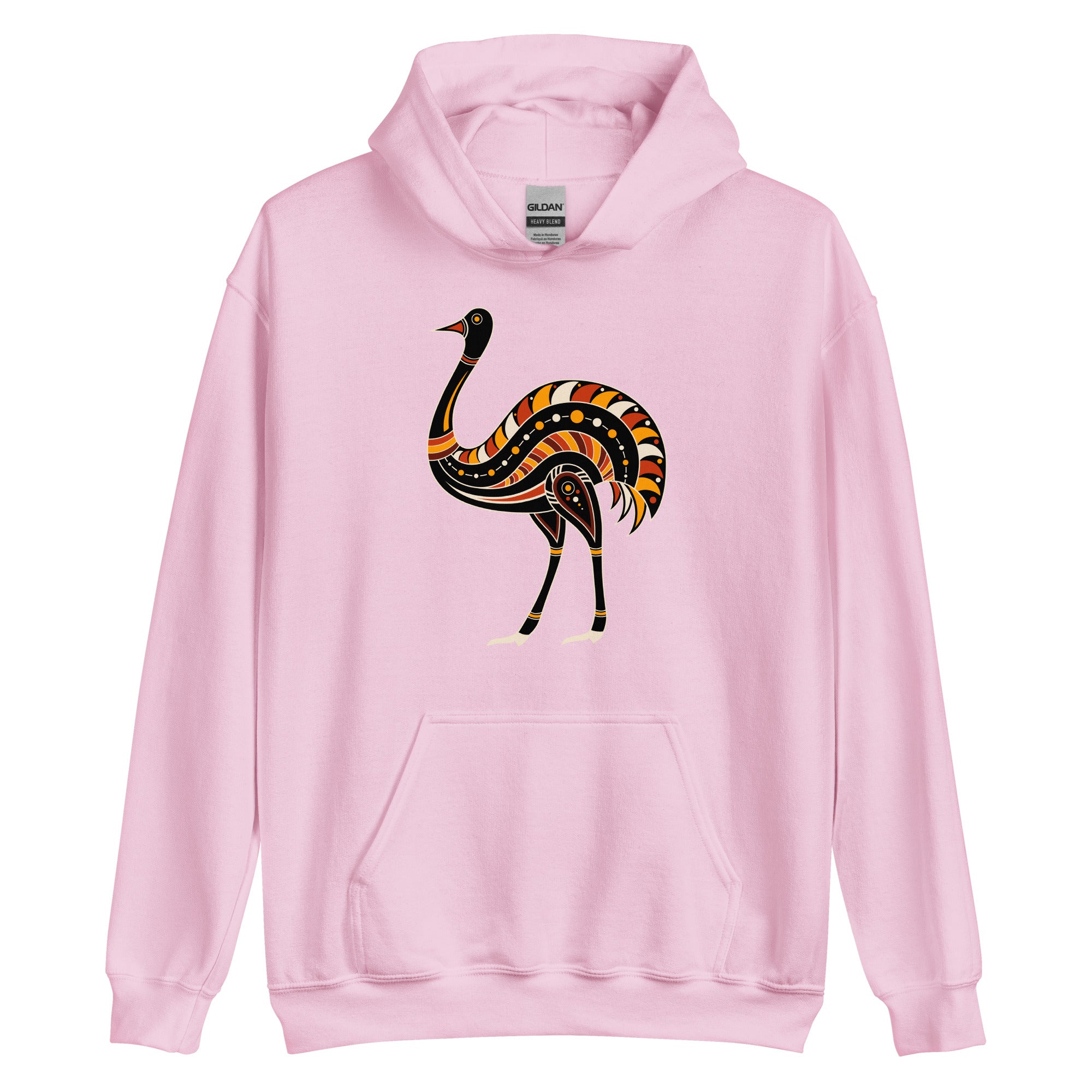 Unisex Hoodie Australian Tribal Figure Ostrich