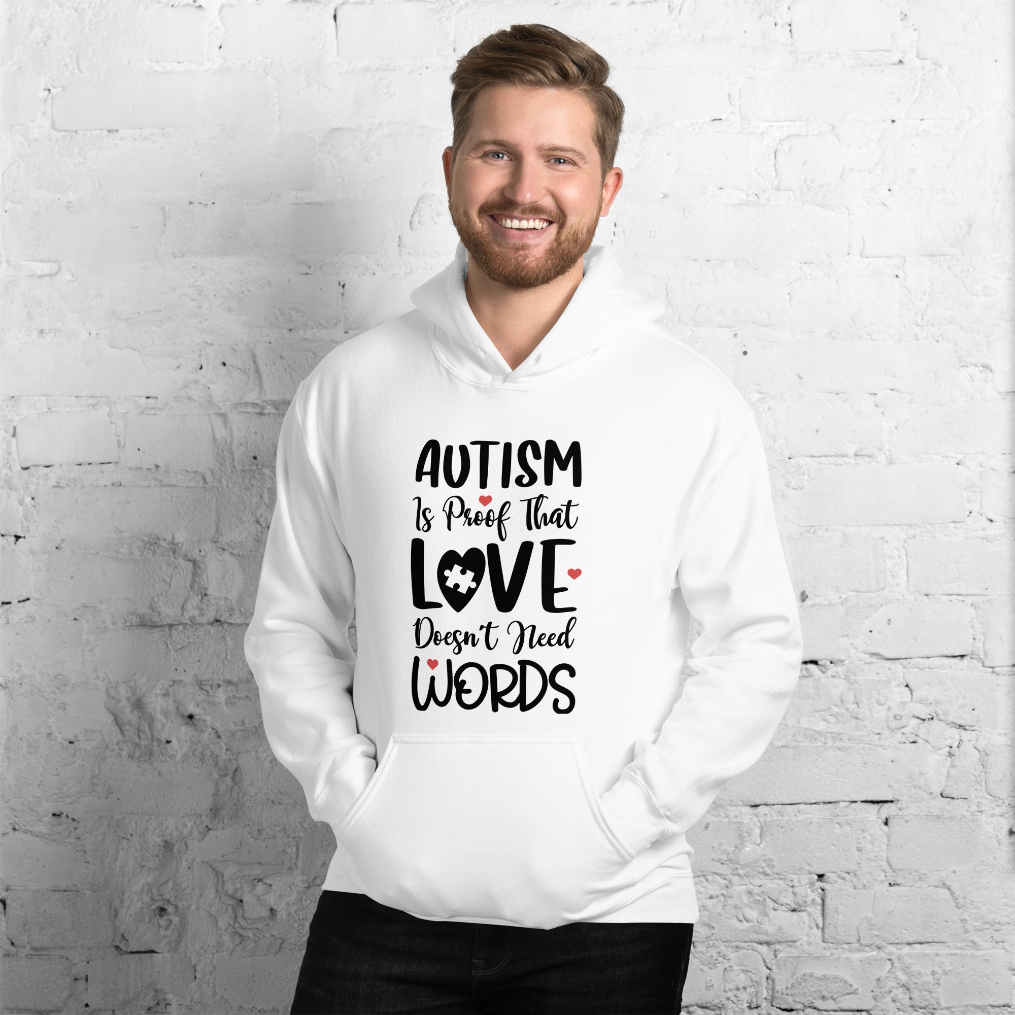 Unisex Hoodie Autism is proof that Love love doesn't need words