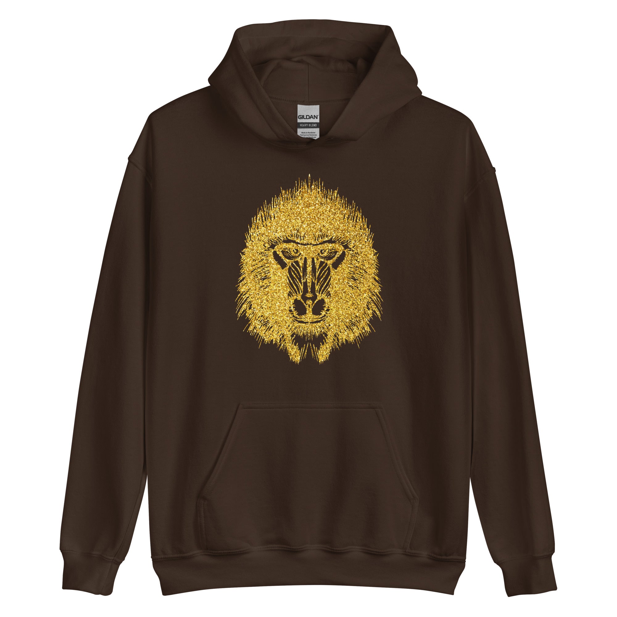 Unisex Hoodie Baboon Gold Print