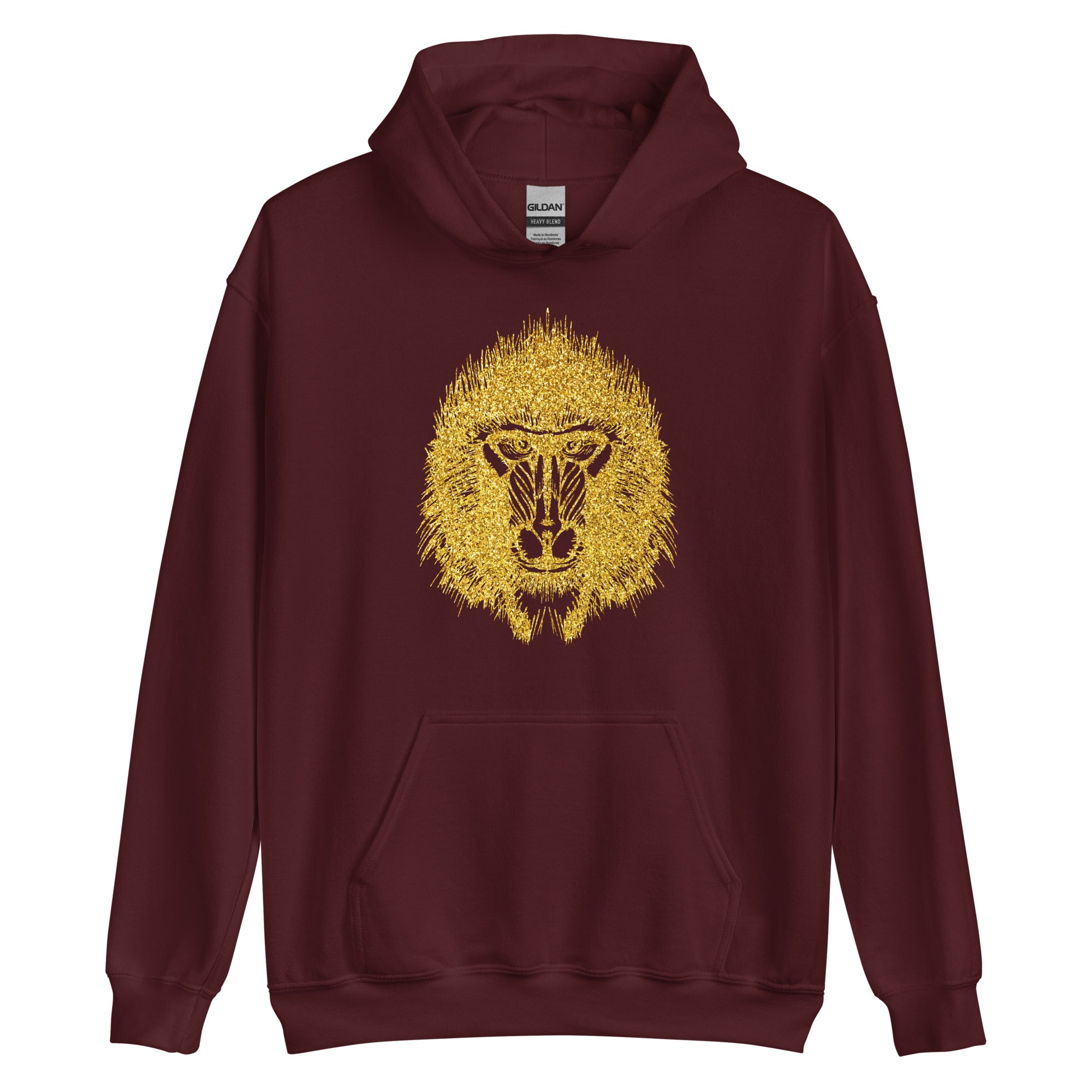 Unisex Hoodie Baboon Gold Print