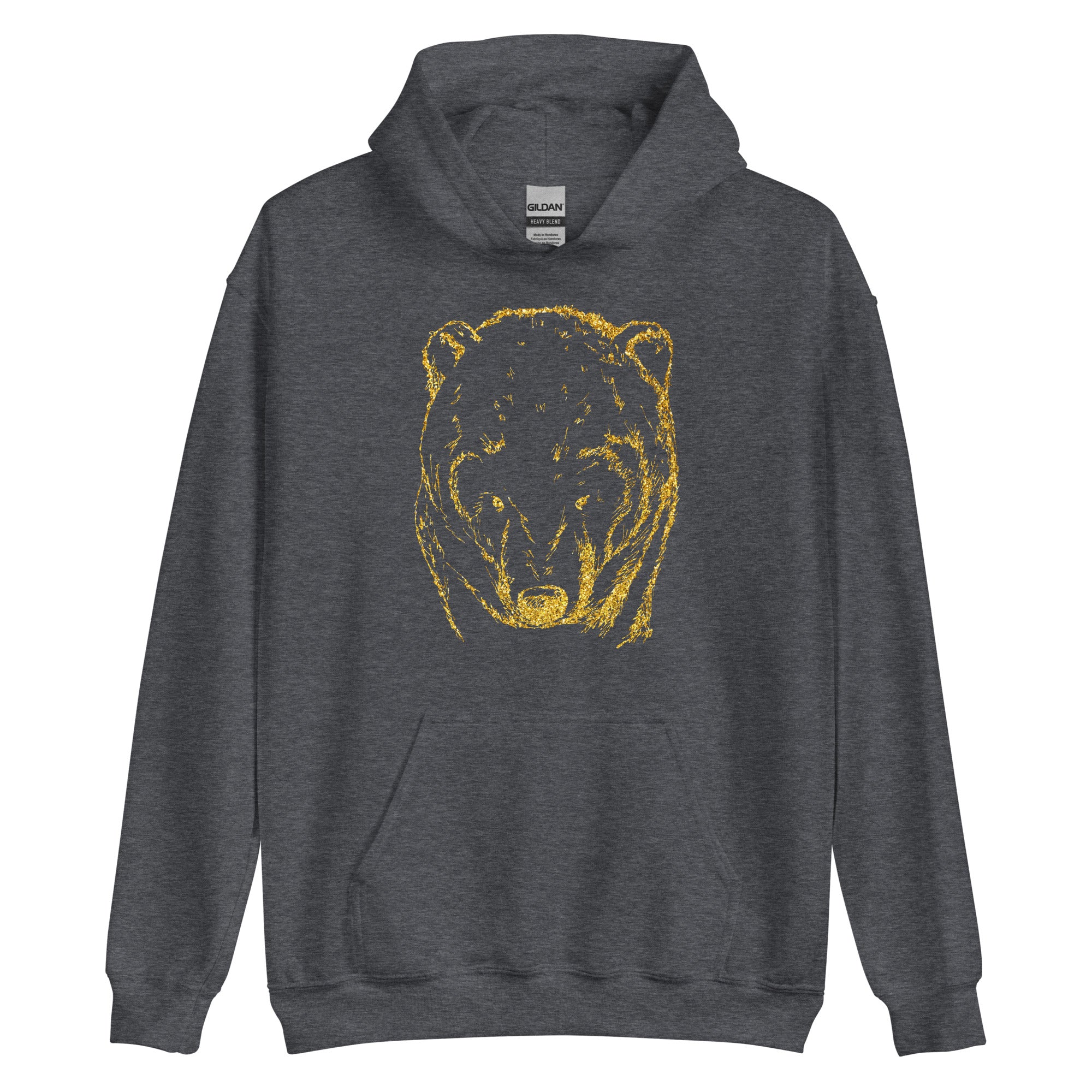 Unisex Hoodie Bear Gold Print