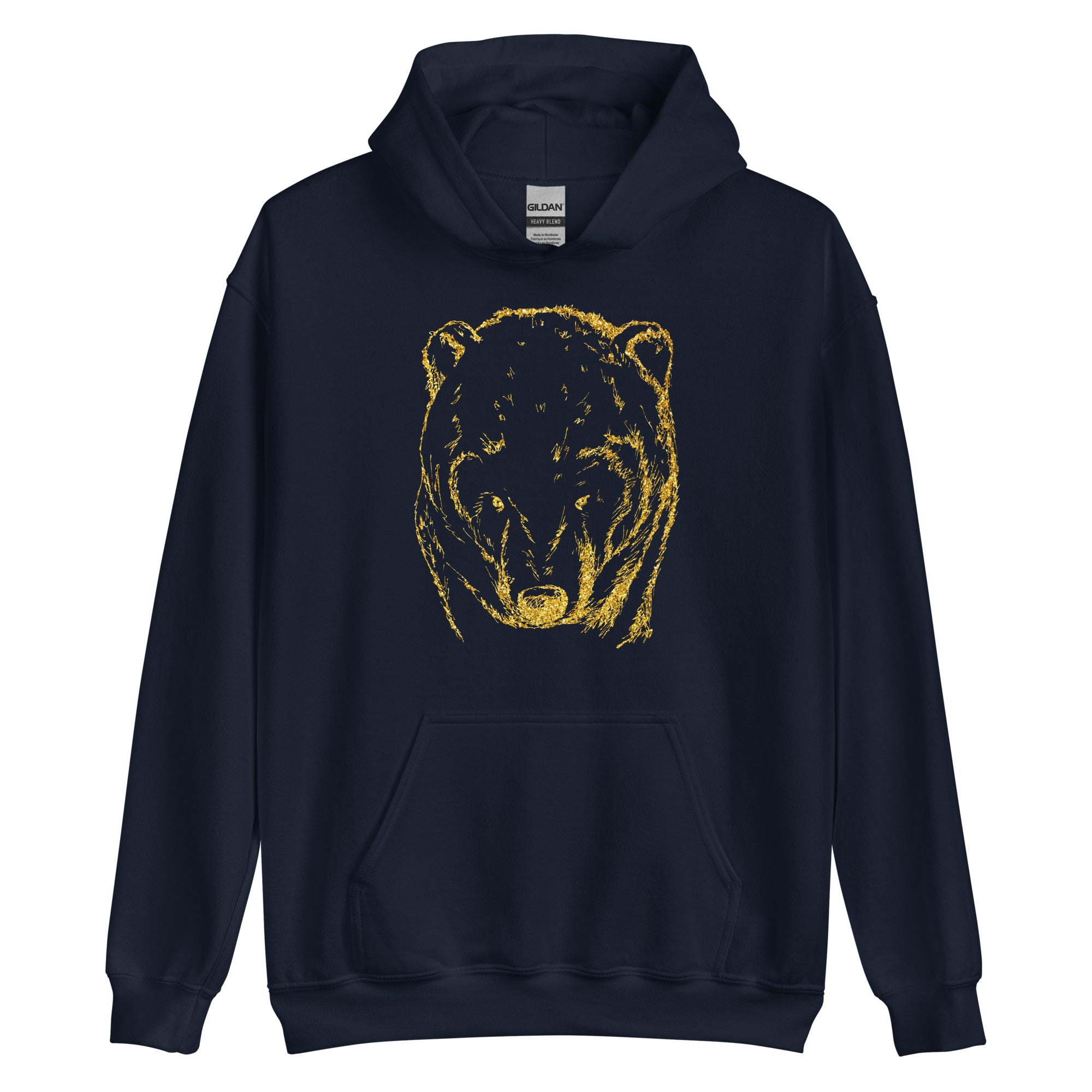 Unisex Hoodie Bear Gold Print