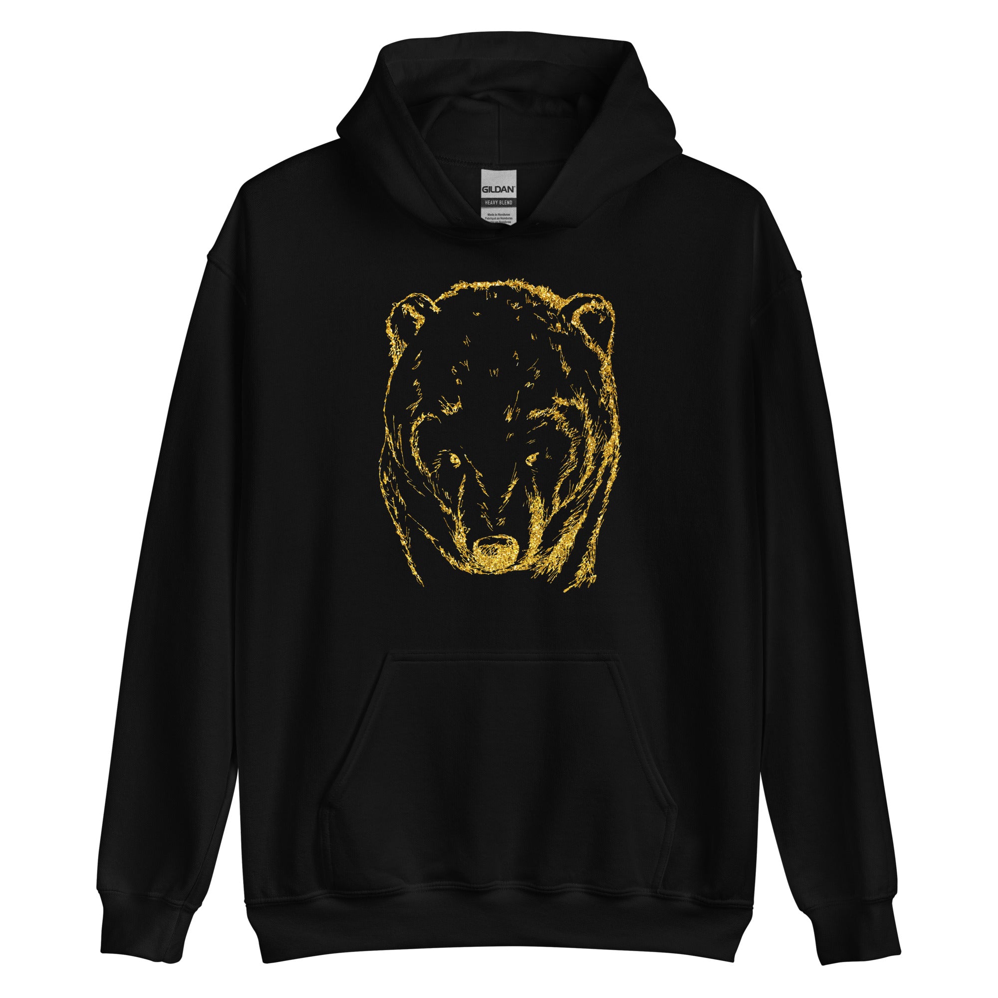 Unisex Hoodie Bear Gold Print