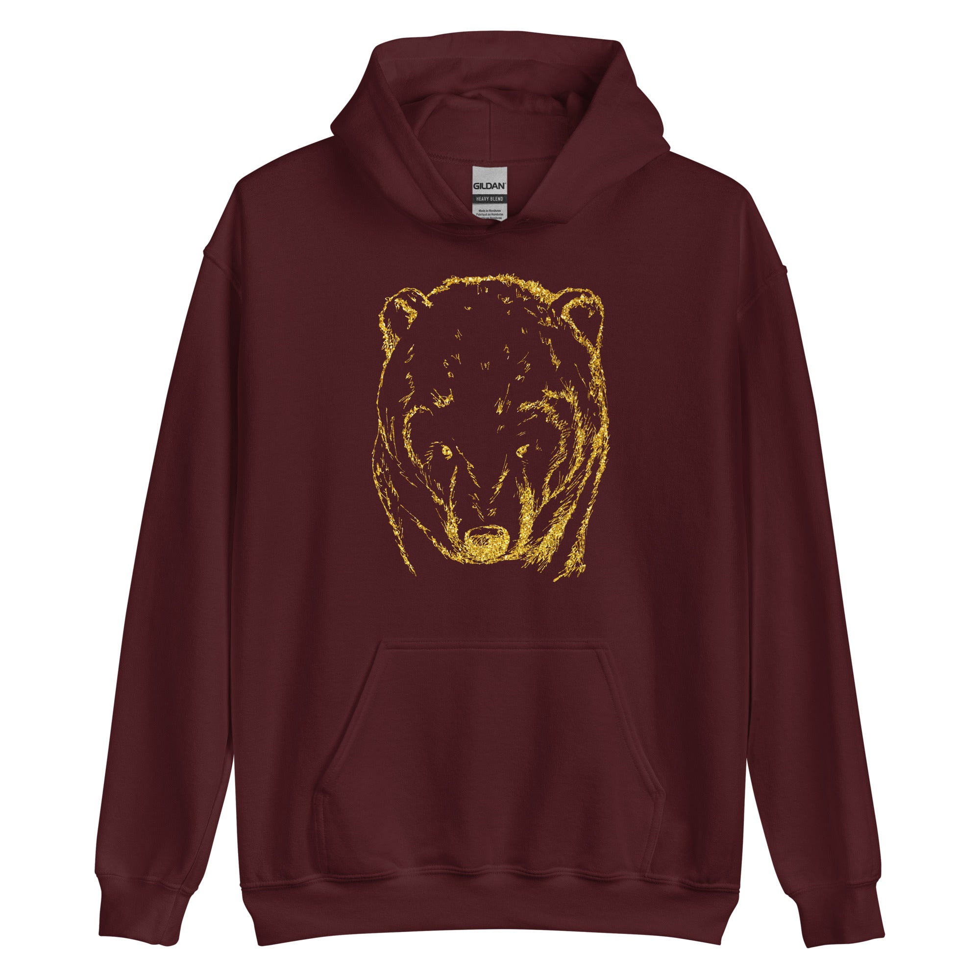 Unisex Hoodie Bear Gold Print