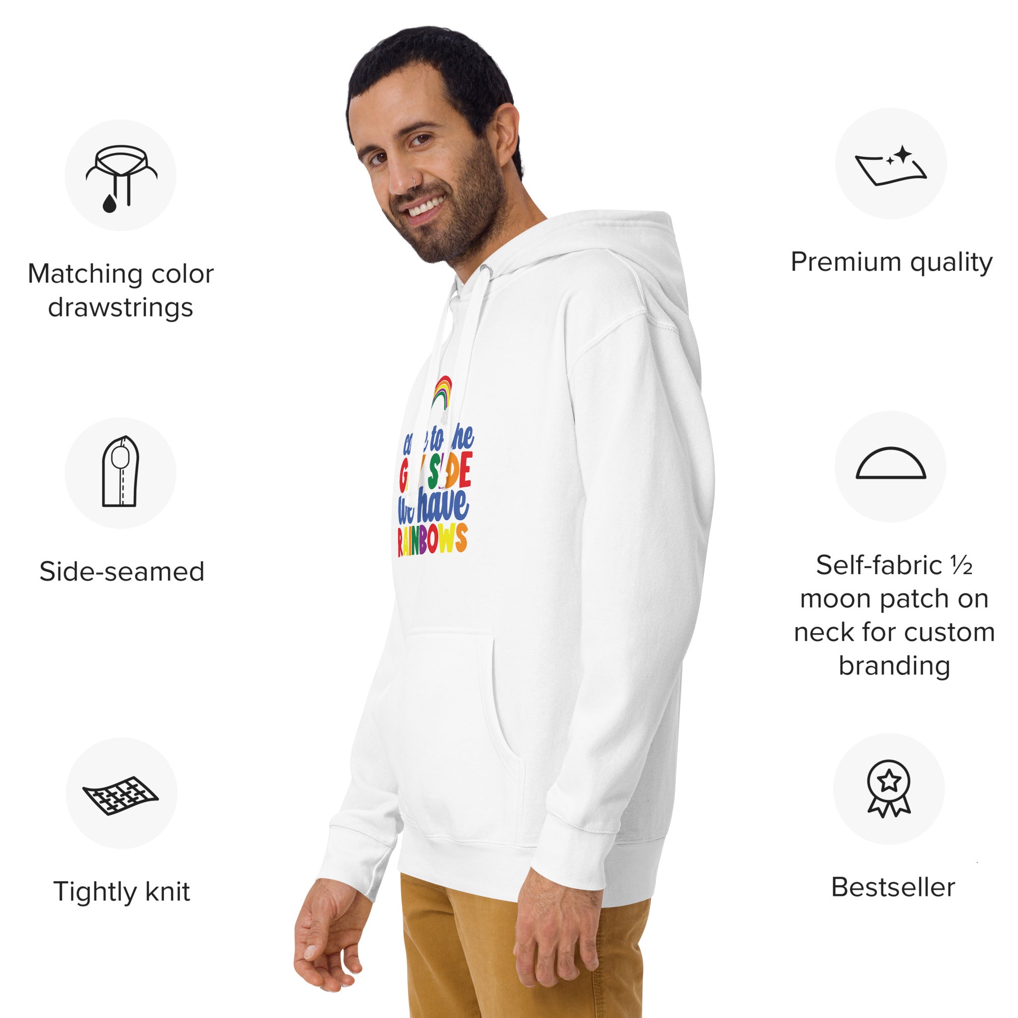Unisex Hoodie Come to the gay side we have rainbows