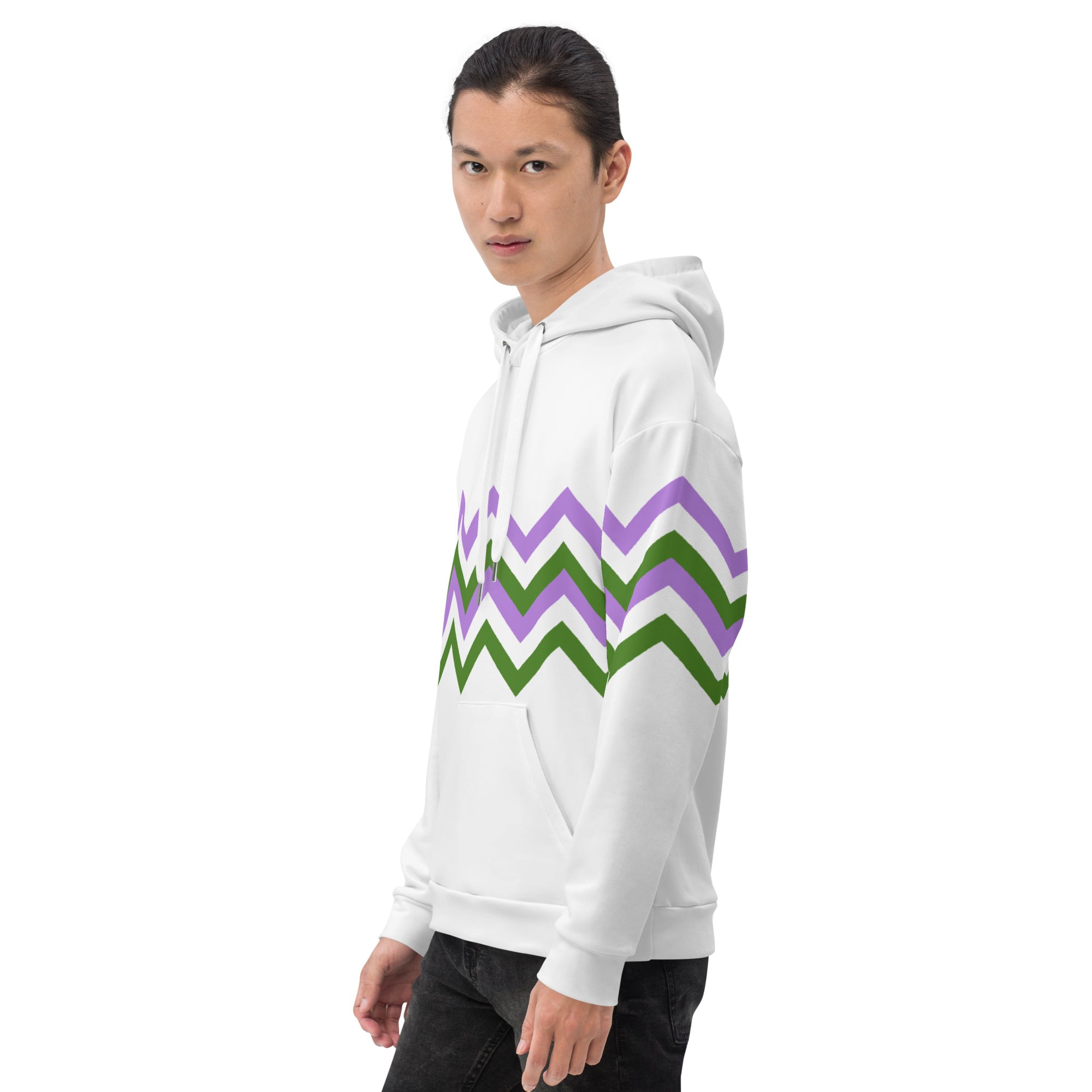 Unisex Hoodie Genderfluid Zigzag Pattern