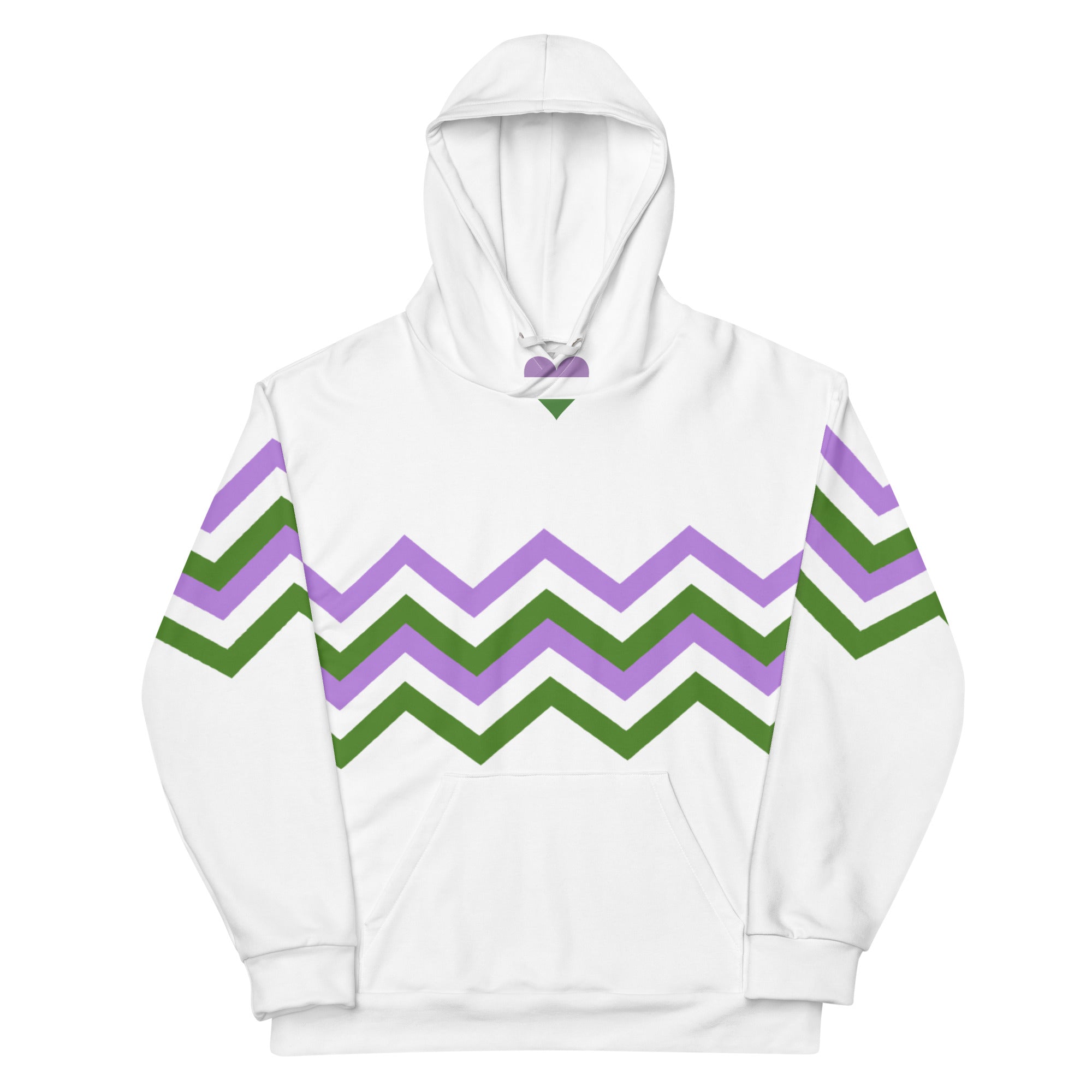 Unisex Hoodie Genderfluid Zigzag Pattern