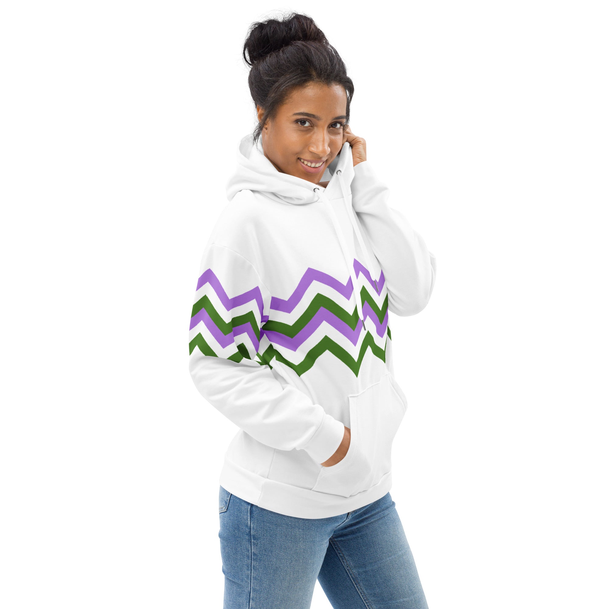 Unisex Hoodie Genderfluid Zigzag Pattern