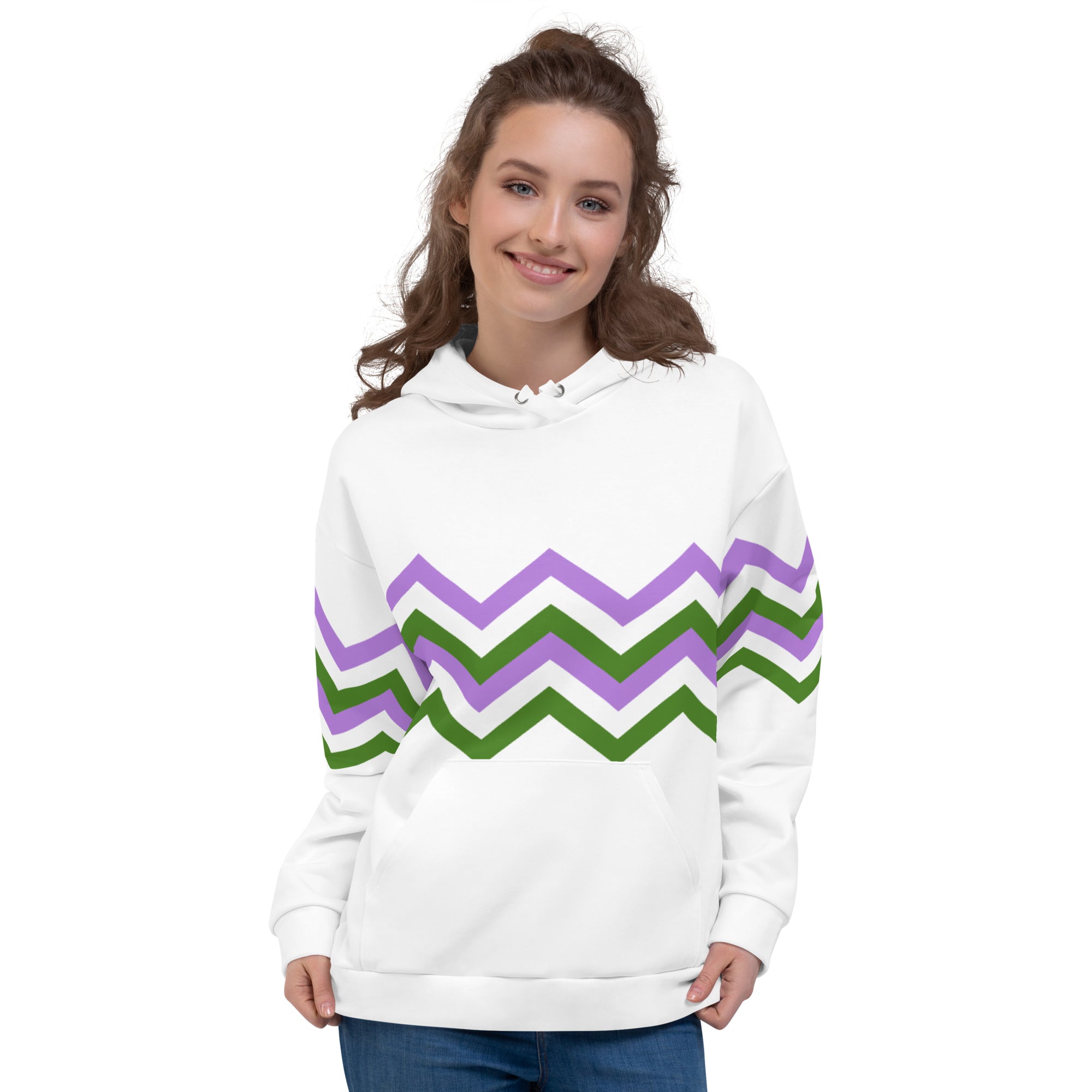Unisex Hoodie Genderqueer Zigzag Pattern