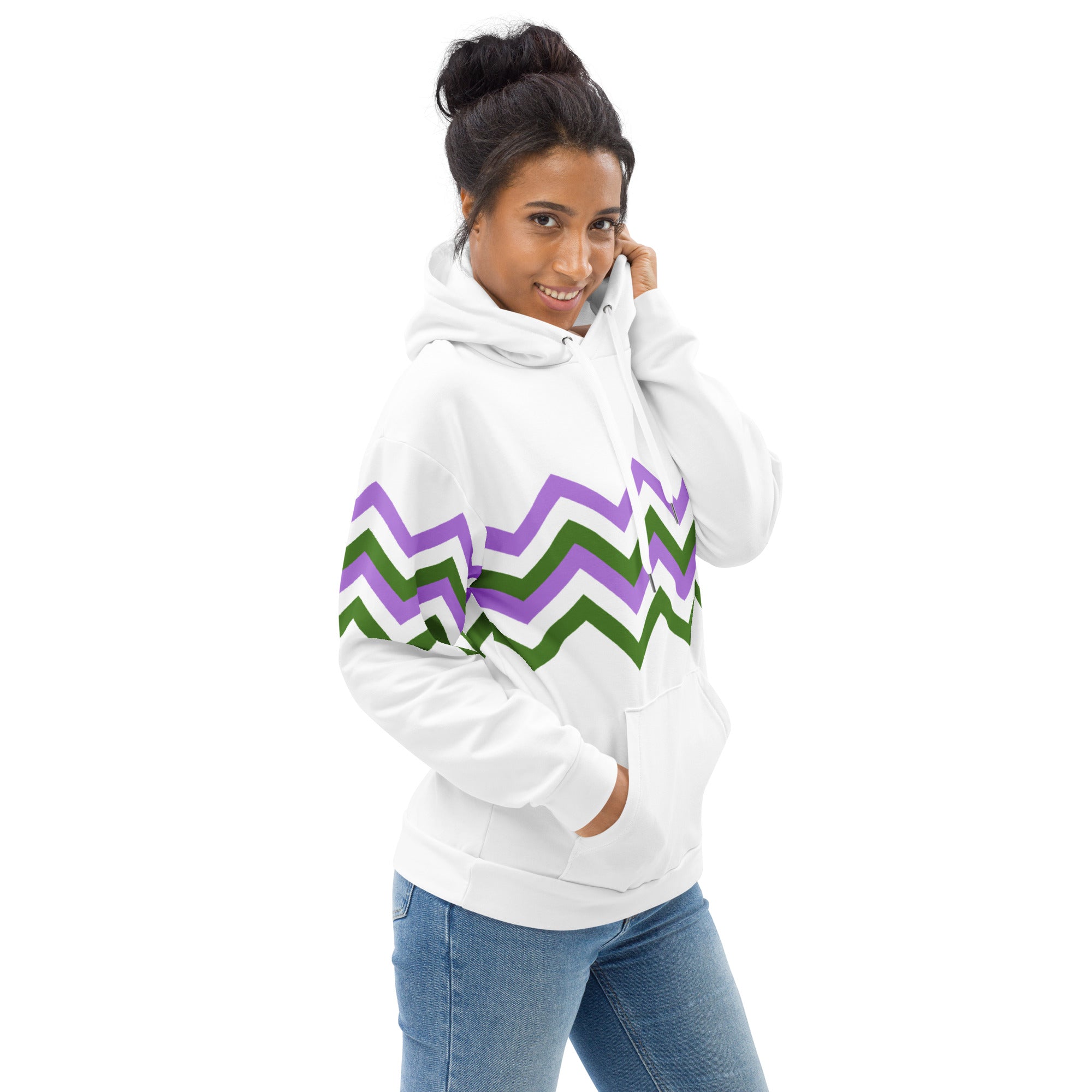 Unisex Hoodie Genderqueer Zigzag Pattern