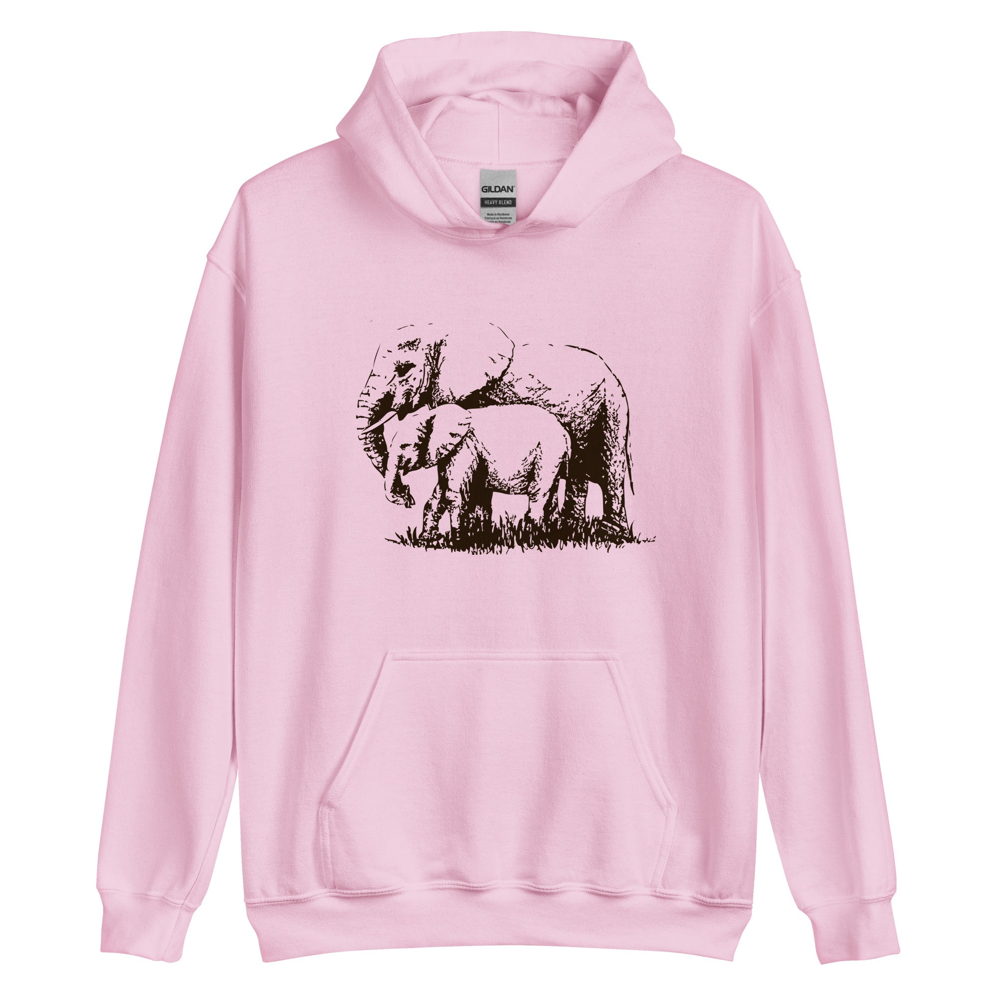 Unisex Hoodie Hand drawn Elephant Mono