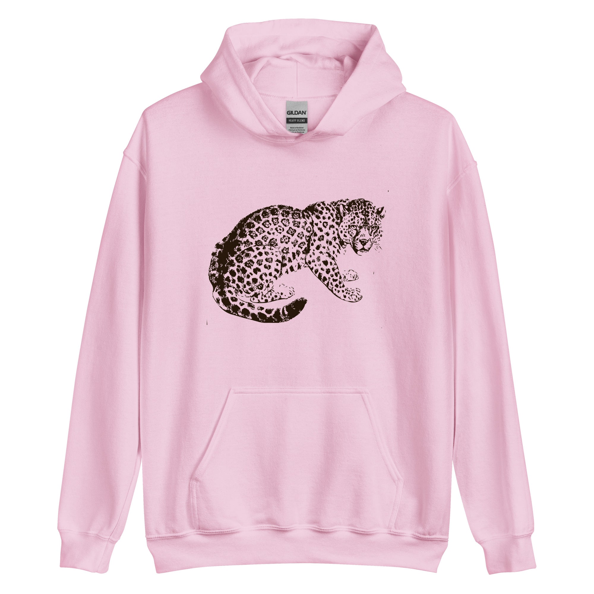 Unisex Hoodie Hand Drawn Jaguar Mono
