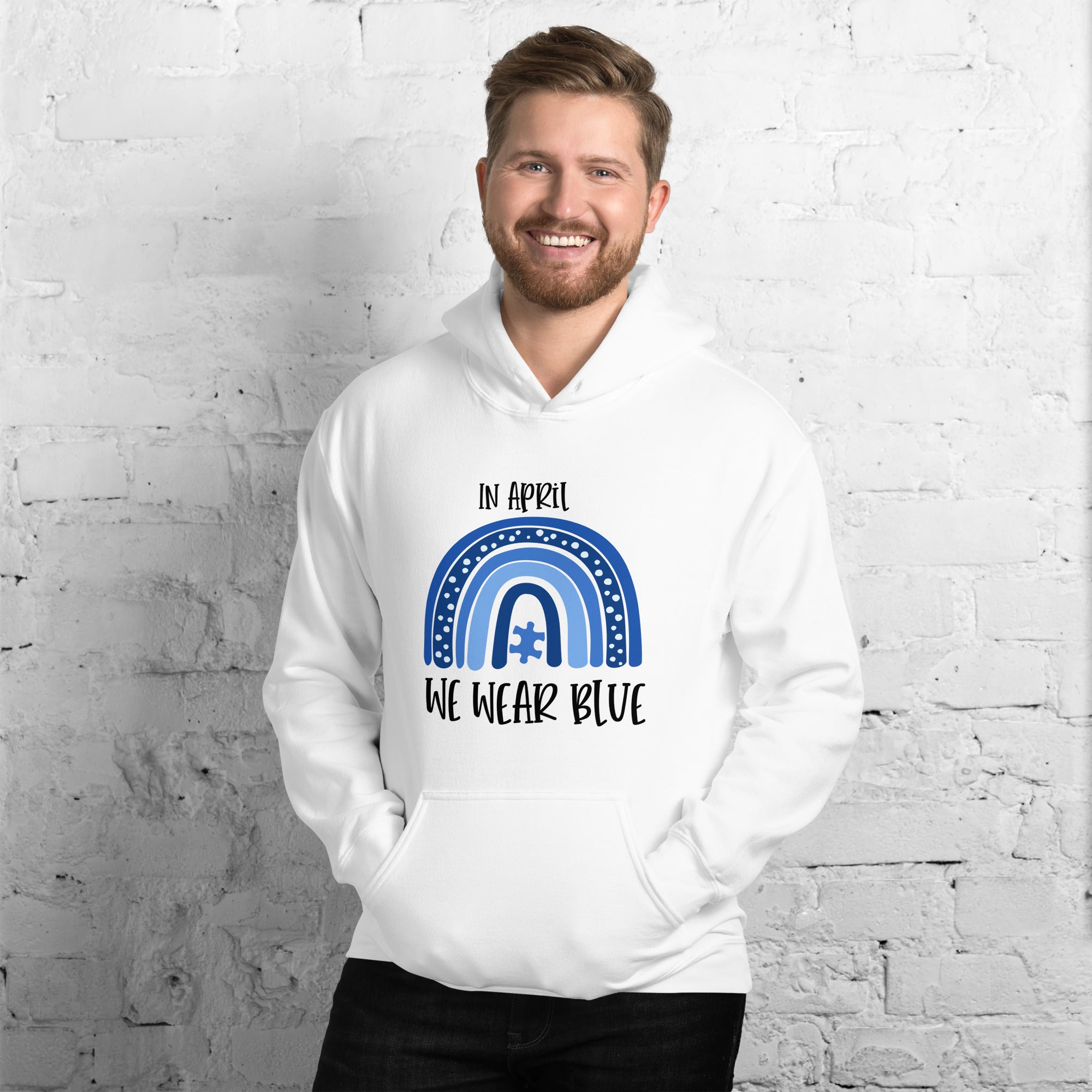 Unisex Hoodie In April We Wear Blue