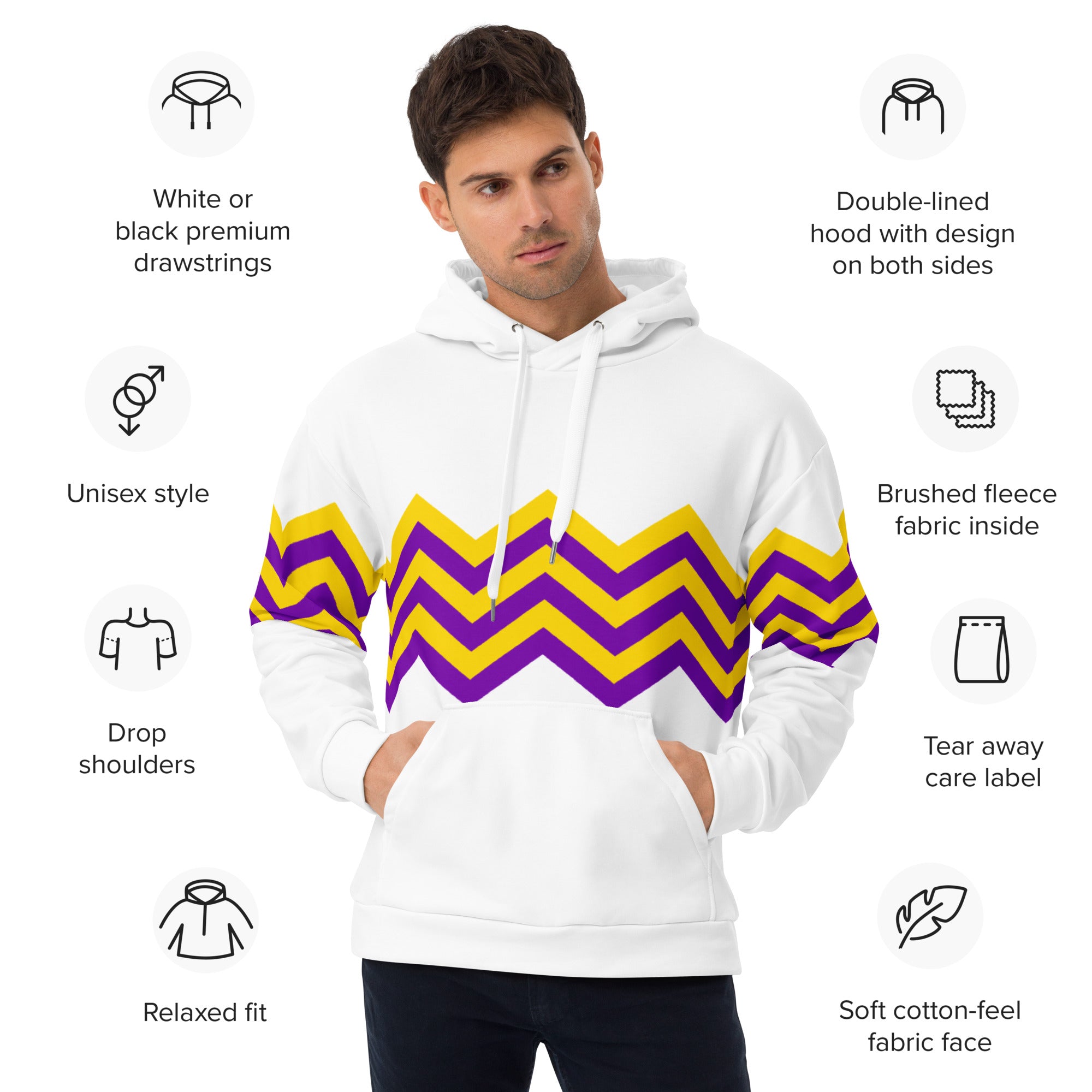 Unisex Hoodie Intersex Zigzag Pattern