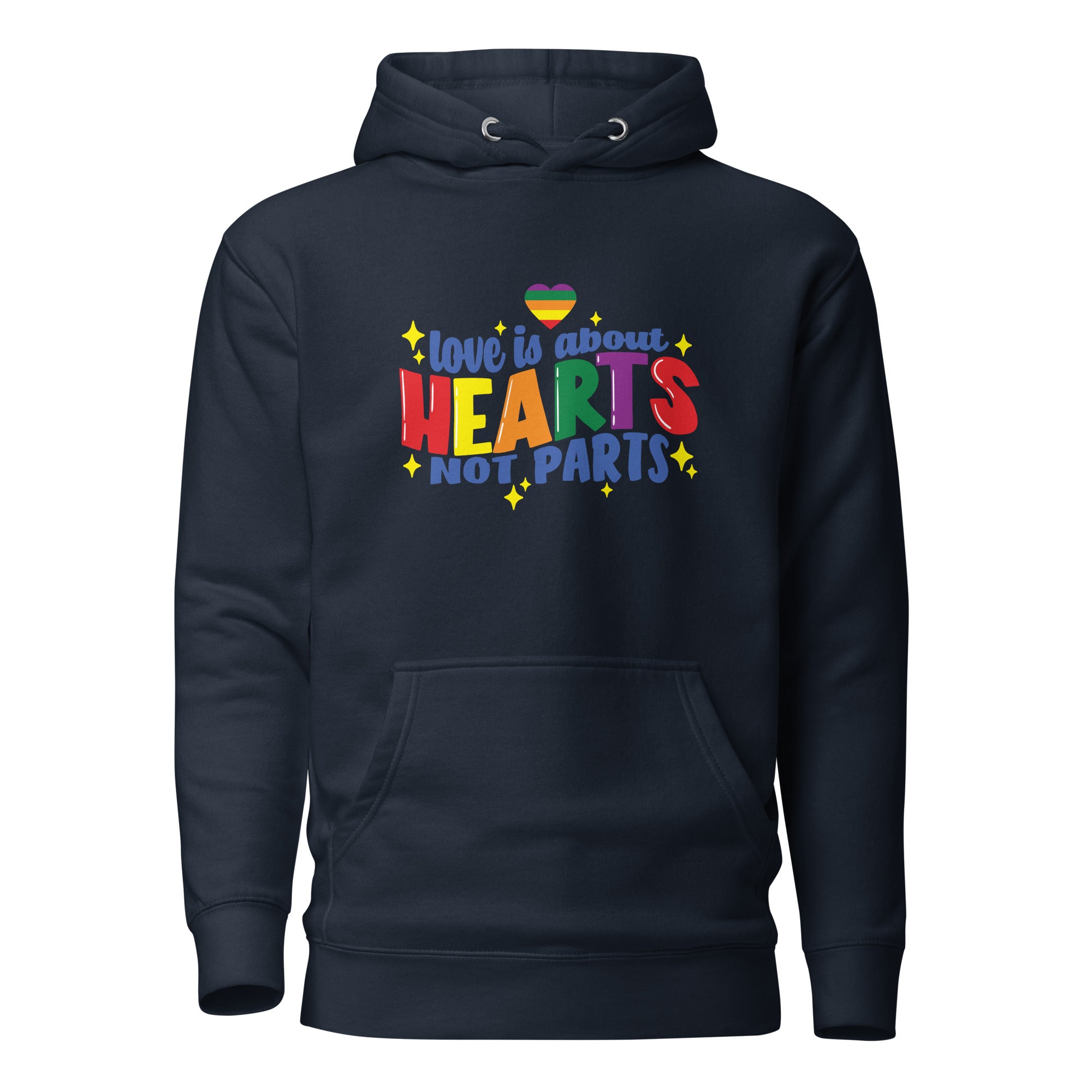 Unisex Hoodie Love is about hearts not parts