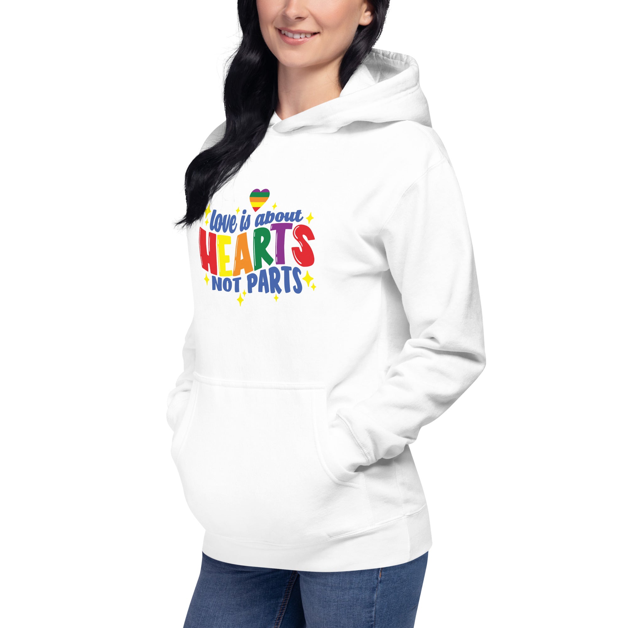 Unisex Hoodie Love is about hearts not parts