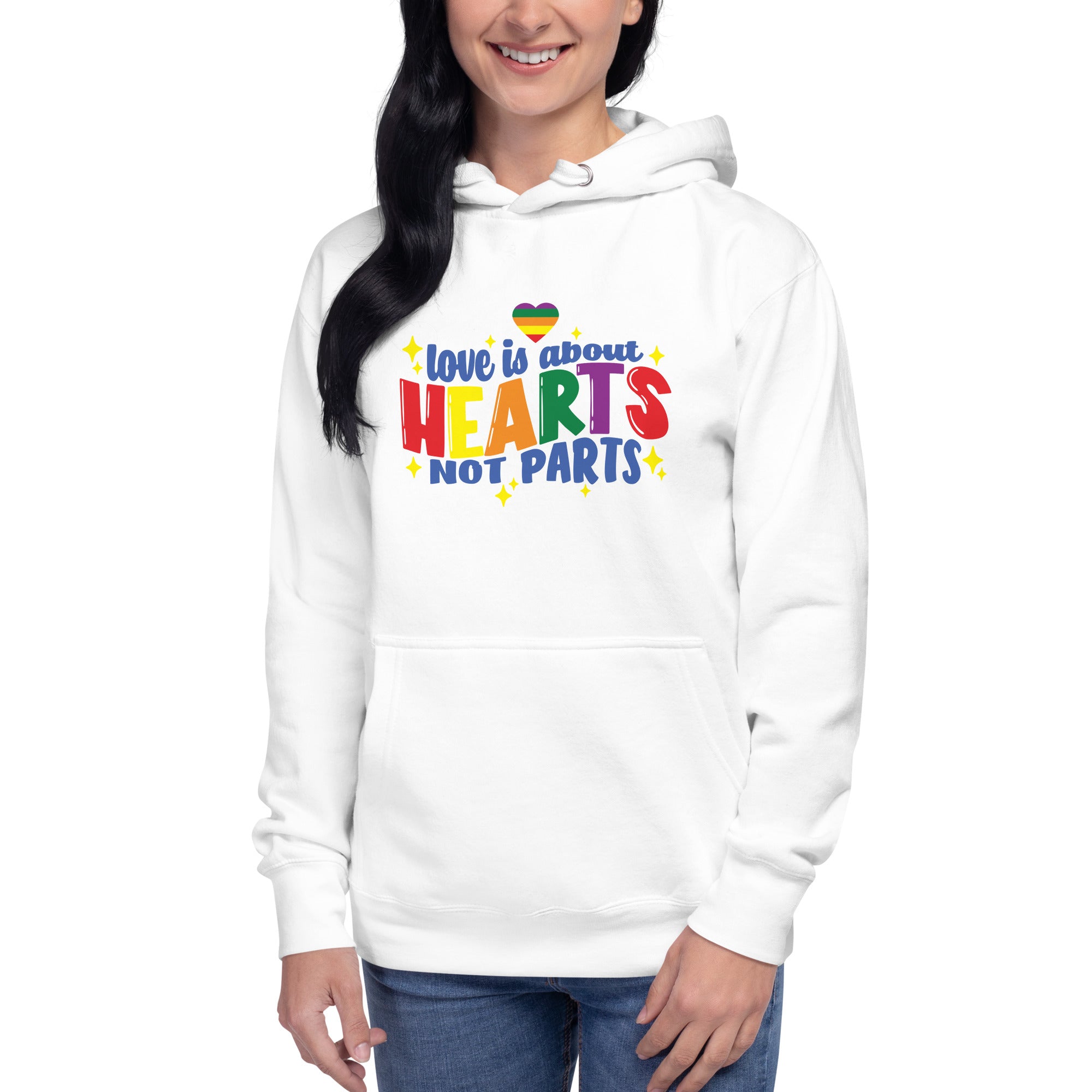 Unisex Hoodie Love is about hearts not parts