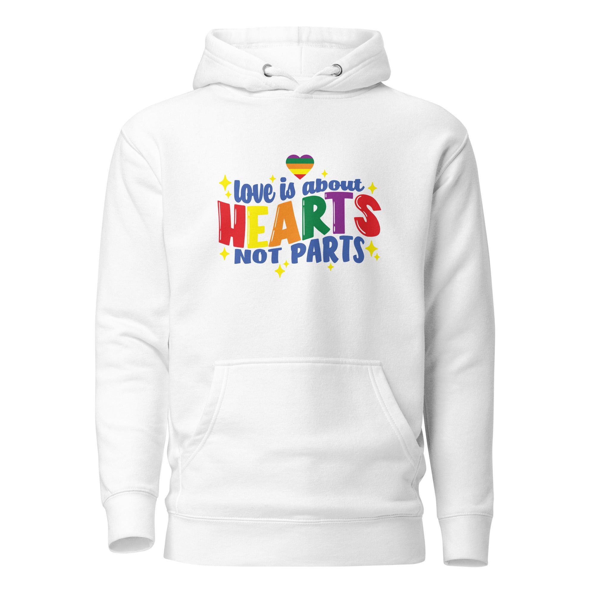 Unisex Hoodie Love is about hearts not parts