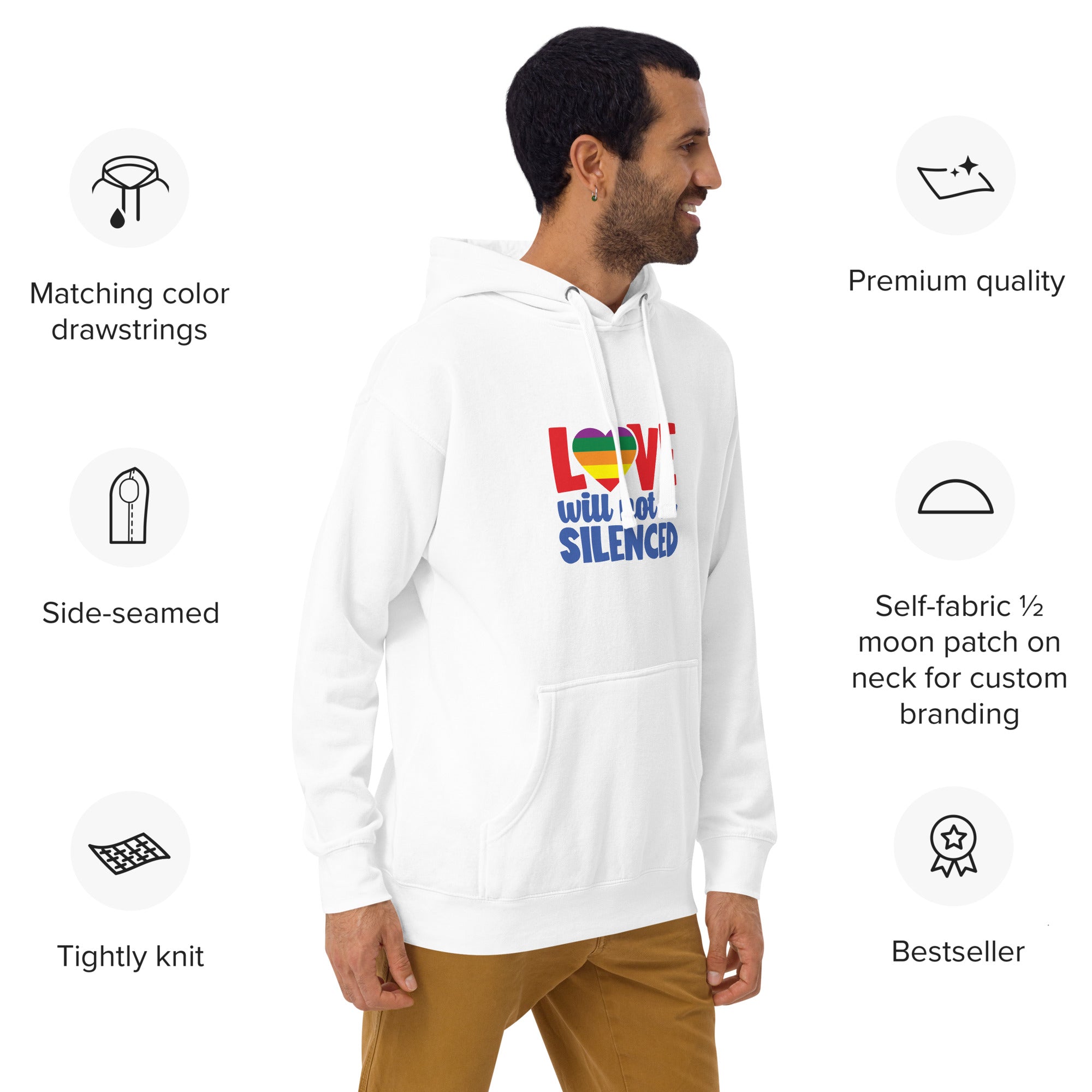 Unisex Hoodie Love will not be silenced